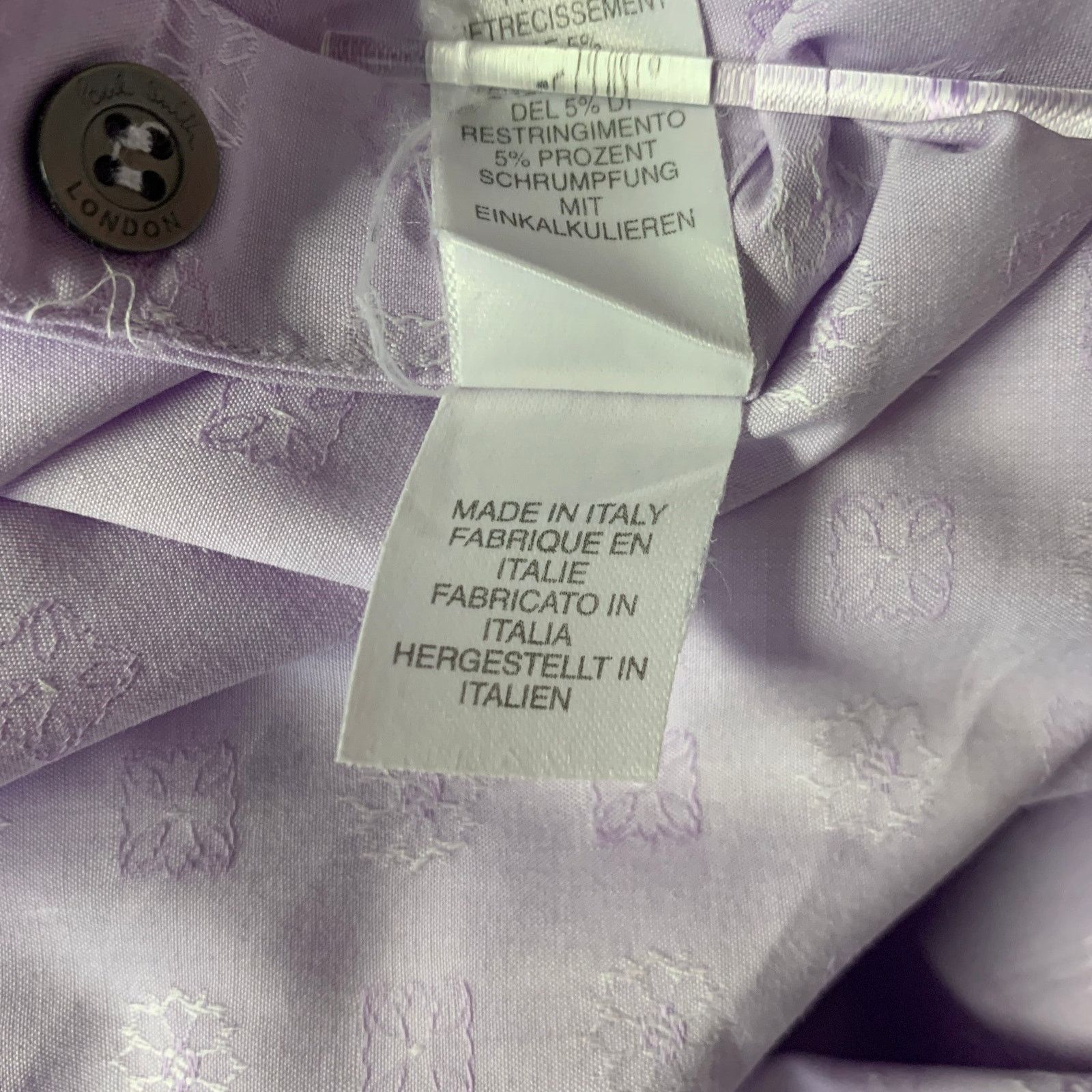 Paul Smith PAUL SMITH XL Purple Jacquard Cotton French Cuff Shirt Size 44R - 8 Thumbnail