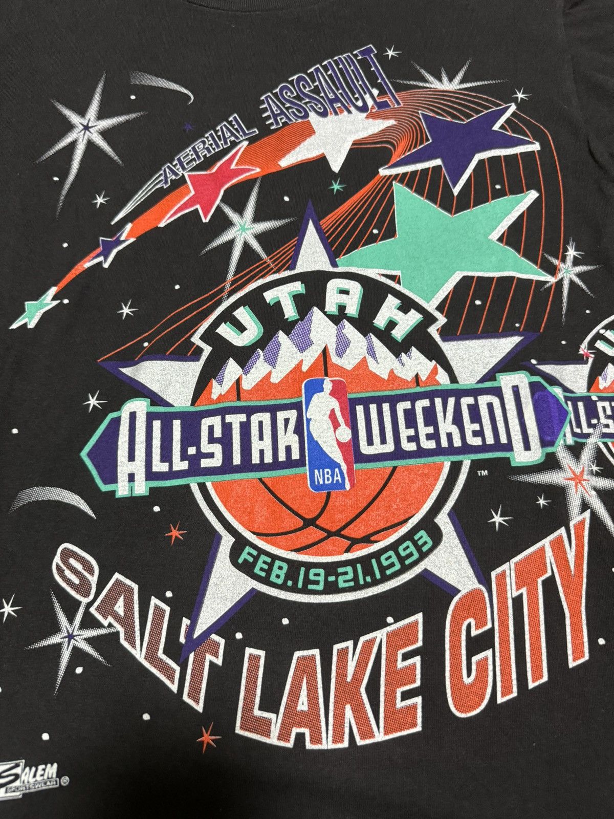 NBA × Salem Sportswear × Vintage Vintage ‘93 Utah Jazz All-Star Weekend Wrap Around Tee Size US M / EU 48-50 / 2 - 9 Thumbnail