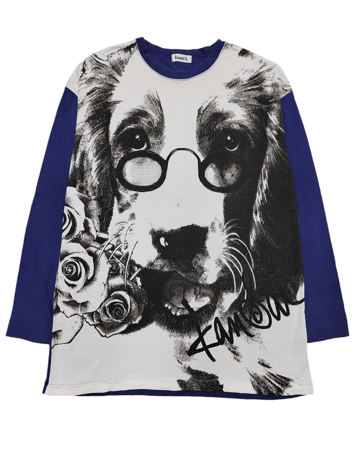 90s Kansai O2- Archive Dog Portrait Art Print Longsleeve
