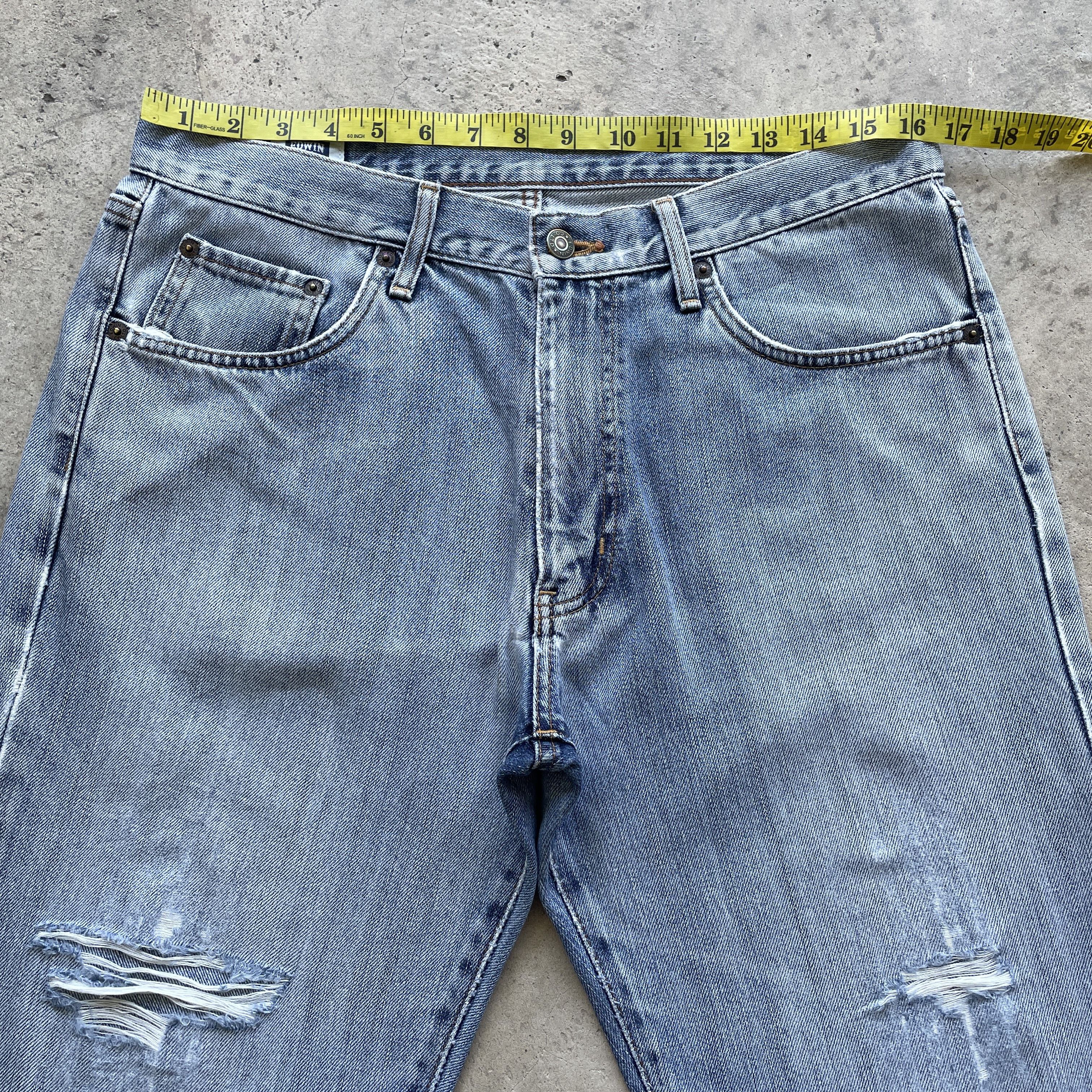 Edwin × Japanese Brand × Vintage W33 VINTAGE EDWIN 403 JEANS DISTRESSED DENIM FADED PANTS Size US 33 - 5 Thumbnail