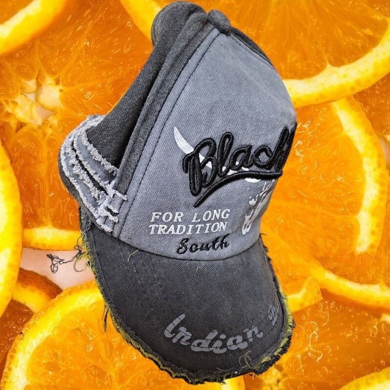 Other Black Rebel Baseball Cap Distressed Indian Dakota State Hat Size ONE SIZE - 5 Thumbnail