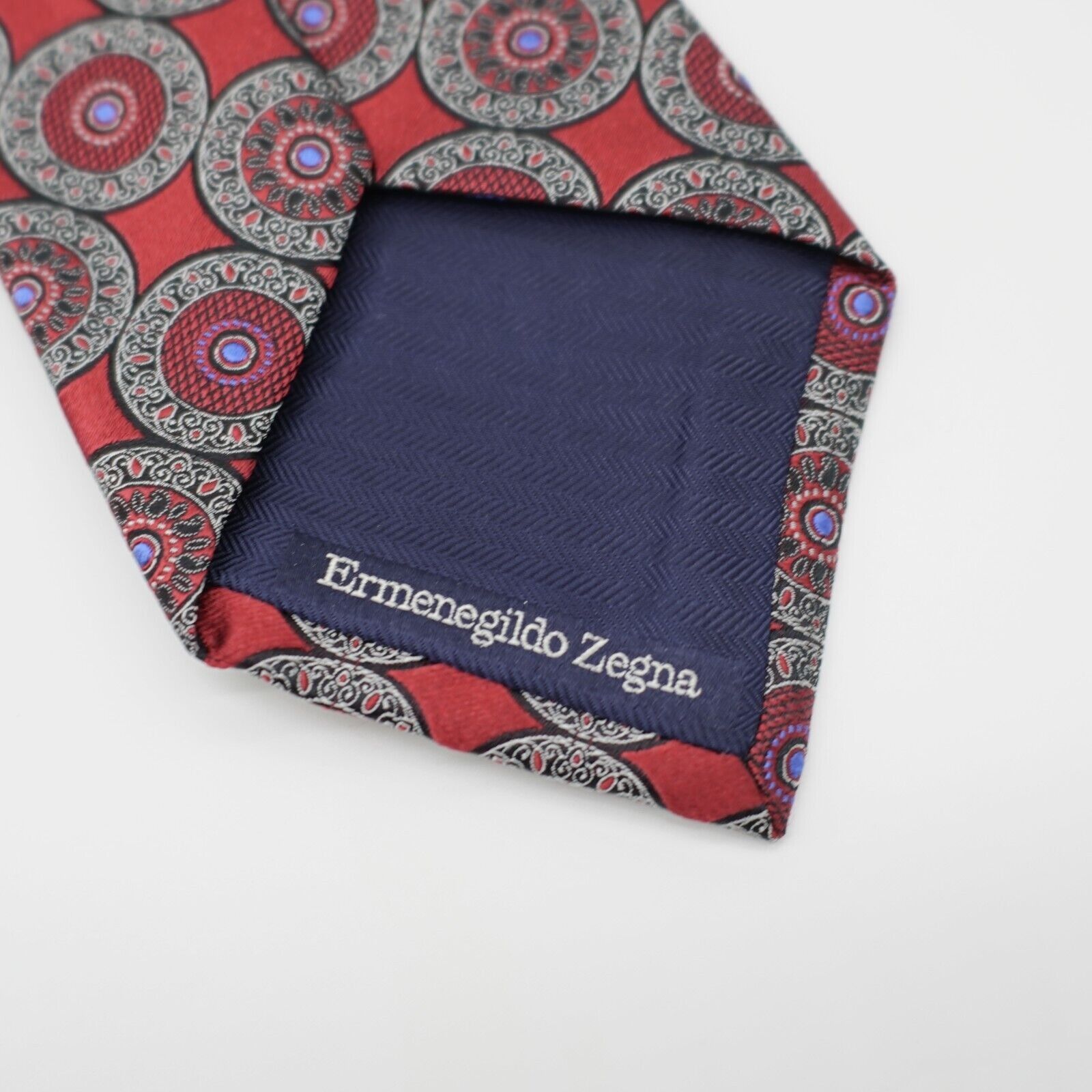 Ermenegildo Zegna Ermengildo Zegna Red Geometric Woven Silk Tie Size ONE SIZE - 3 Thumbnail