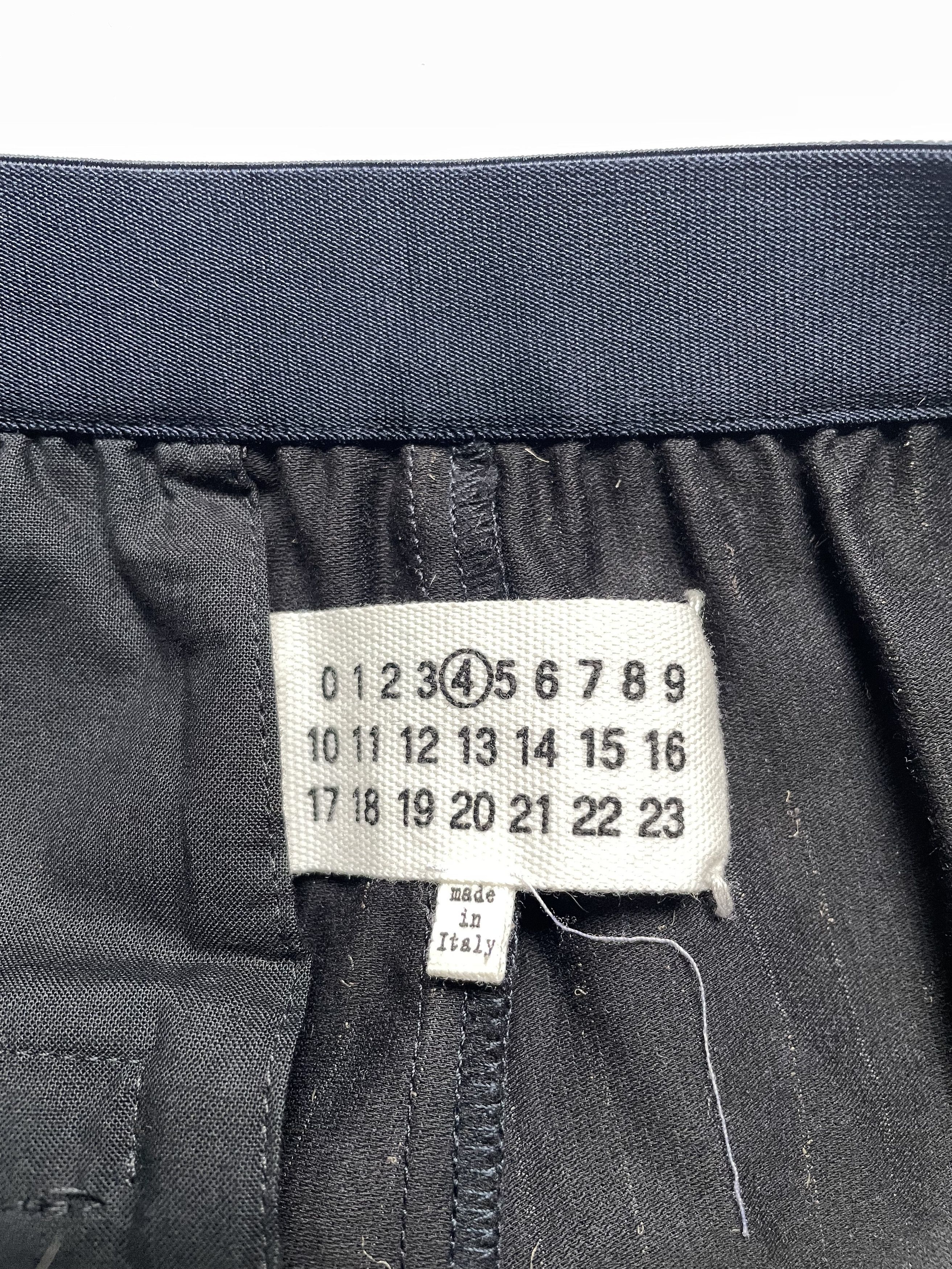 Maison Margiela Navy Pinstripe Wool Elastic Waist Trousers | IT 36 XXS Size 25" / US 0 / IT 36 - 4 Thumbnail