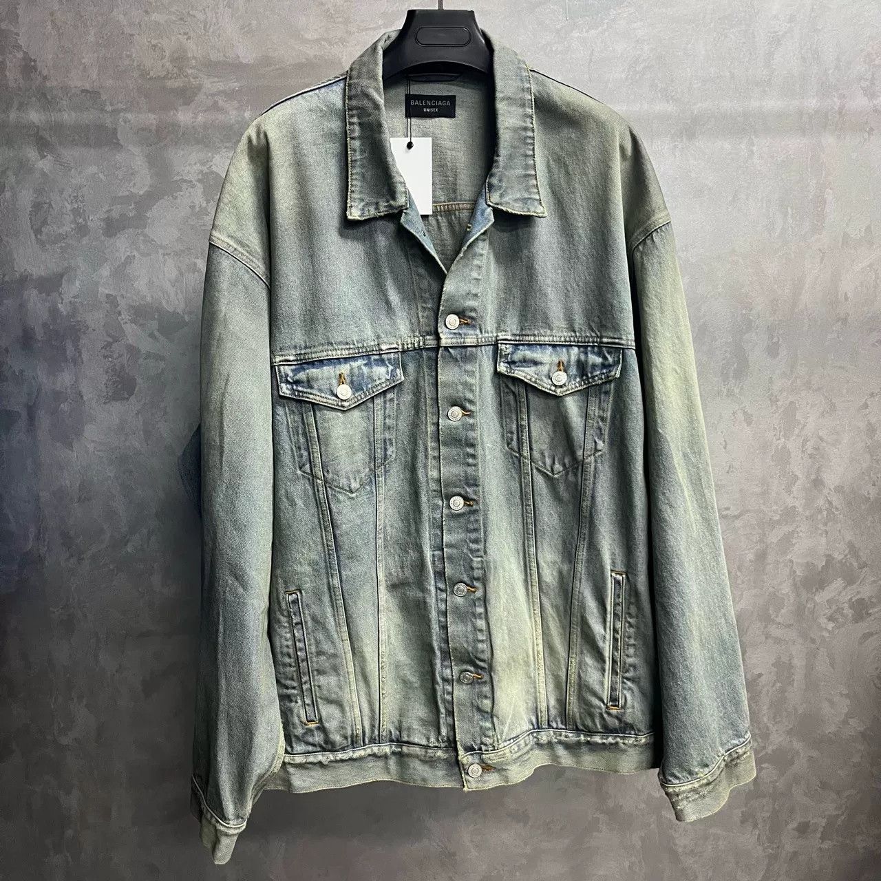 Balenciaga Balenciaga Blue Printed Denim Jacket Size US XL / EU 56 / 4 - 1 Thumbnail
