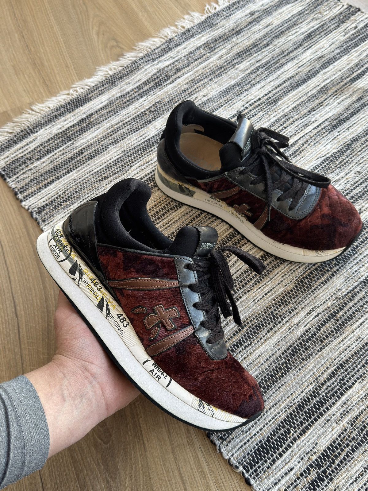 Premiata PREMIATA Woman’s Velour Burgundy Sneakers Shoes Size 37 Size US 6.5 / IT 36.5 - 21 Thumbnail