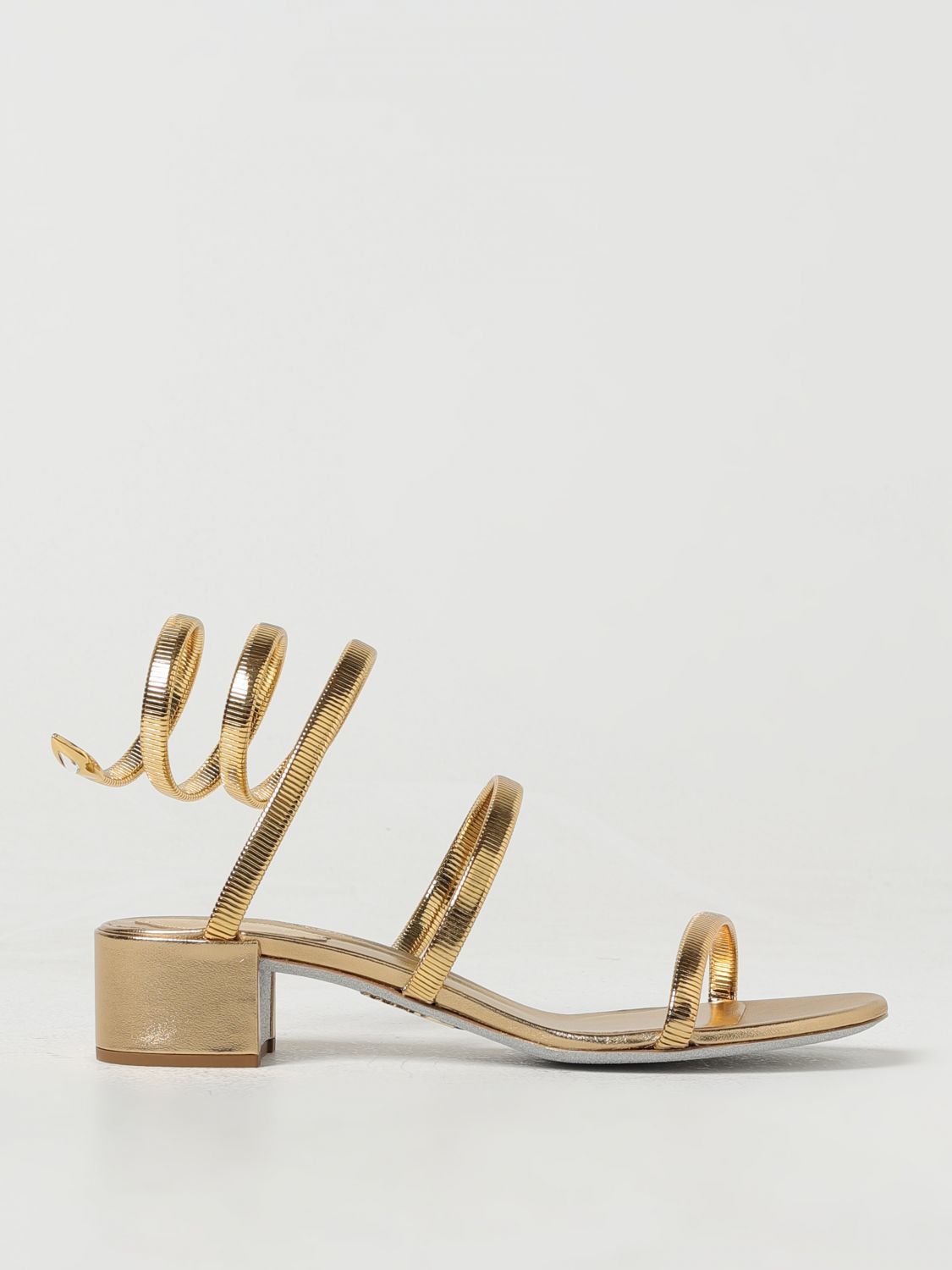 image of Rene Caovilla Heel Shoesed Sandals Woman Gold, Women's (Size 6)