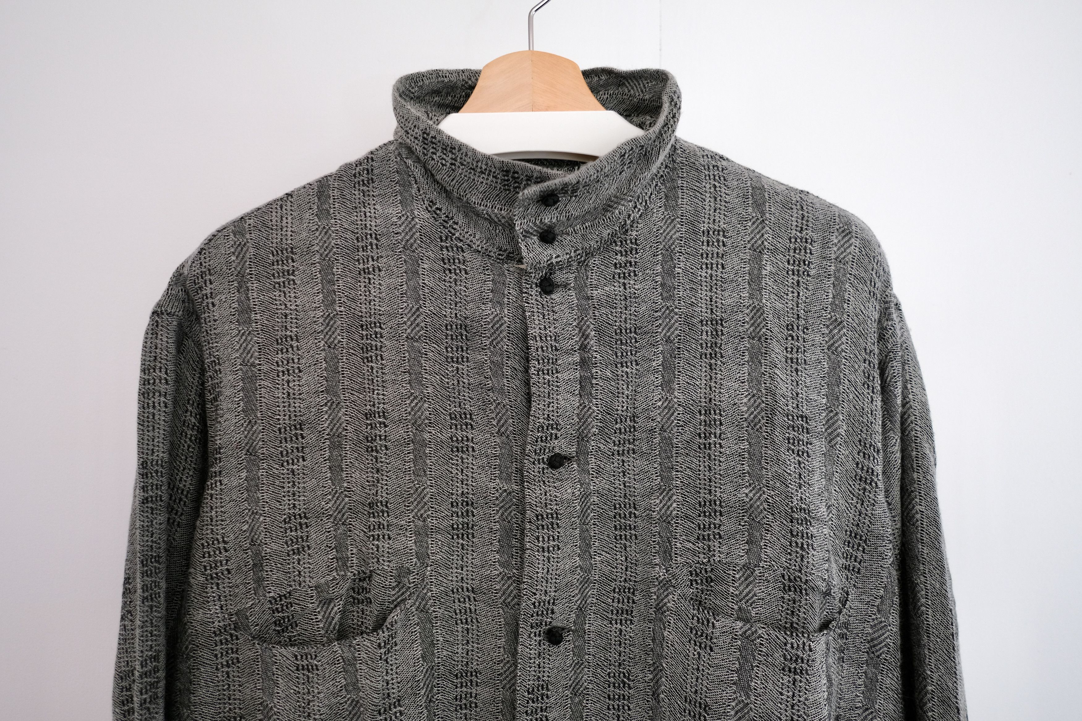 Yohji Yamamoto *RARE* Yohji Yamato Jacquard Stand Collar Shirt Size US L / EU 52-54 / 3 - 2 Thumbnail