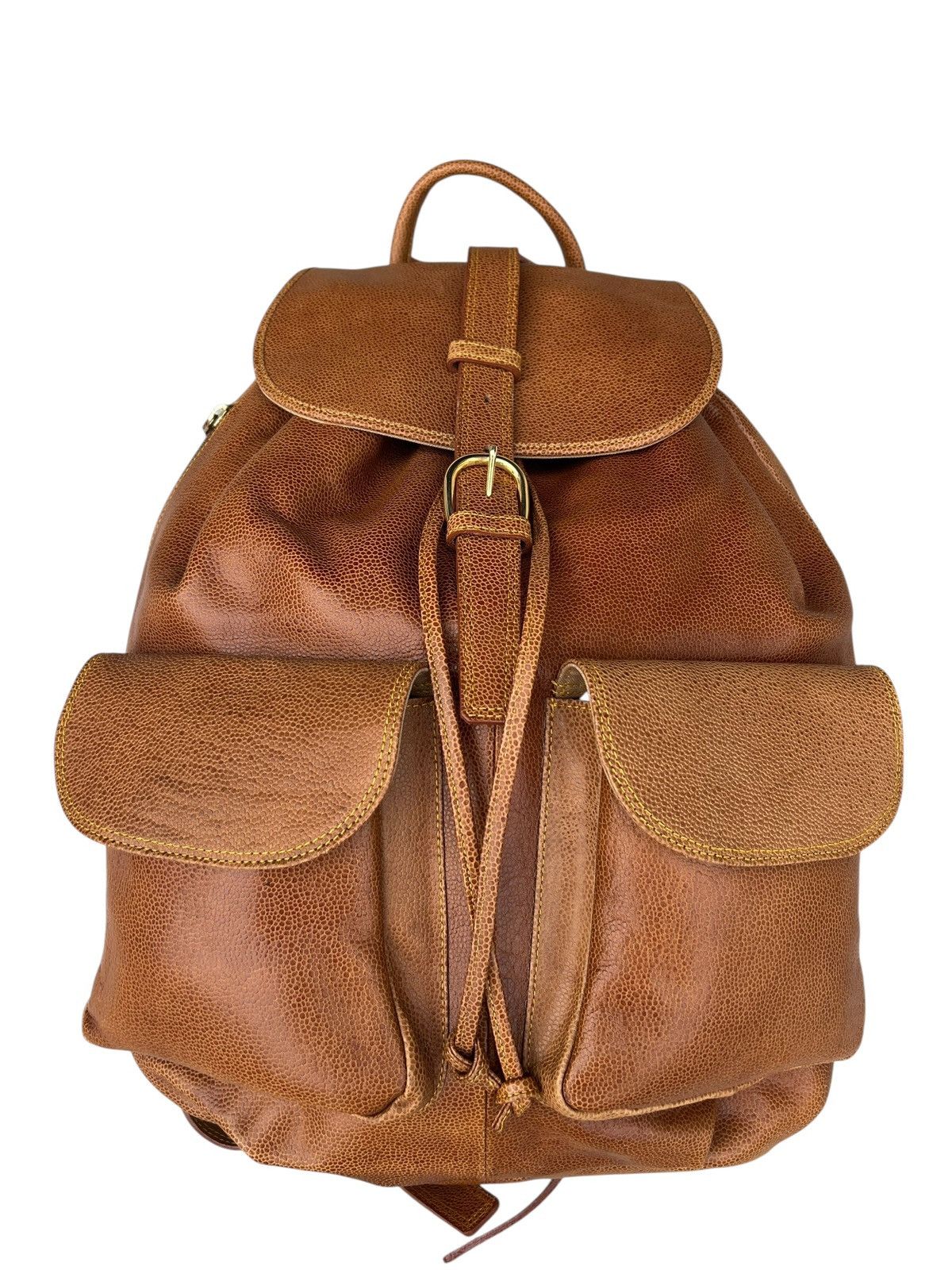 Leather Vintage L’ Homme Femme Leather Backpack Bag Size ONE SIZE - 7 Thumbnail
