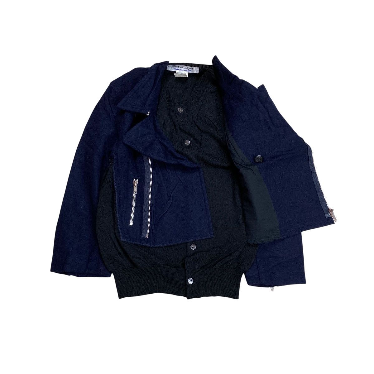 Comme des Garcons Comme des Garcons Hybrid Cardigan Bikers Jacket Size US XS / EU 42 / 0 - 3 Thumbnail