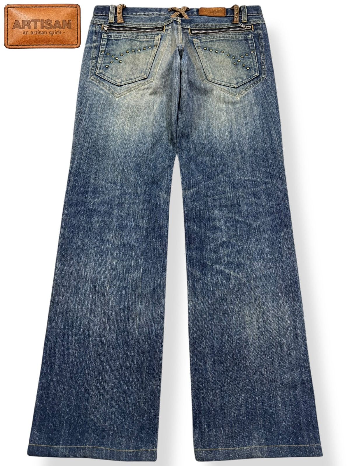 Studio D'Artisan Vintage Studio D’Artisan Studded Distressed Punk Jeans Size US 32 / EU 48 - 1 Thumbnail
