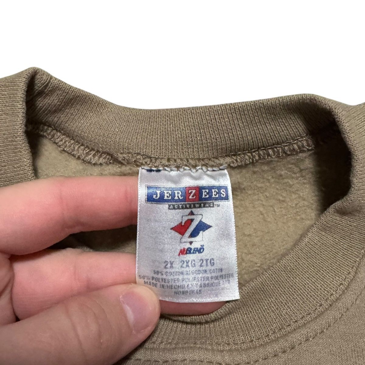Jerzees Vintage 90s Jerzees Tan Blank Crewneck Sweatshirt Men's 2XL Size US XXL / EU 58 / 5 - 4 Thumbnail