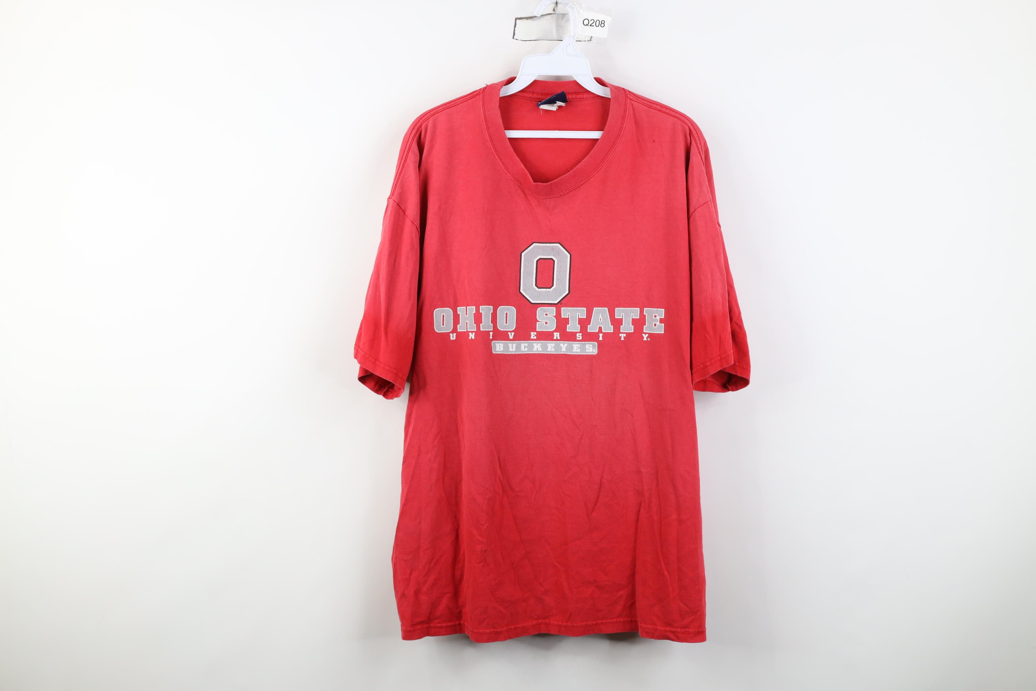 Vintage Vintage 90s Spell Ohio State University T-Shirt Red Cotton Size US XL / EU 56 / 4 - 1 Thumbnail
