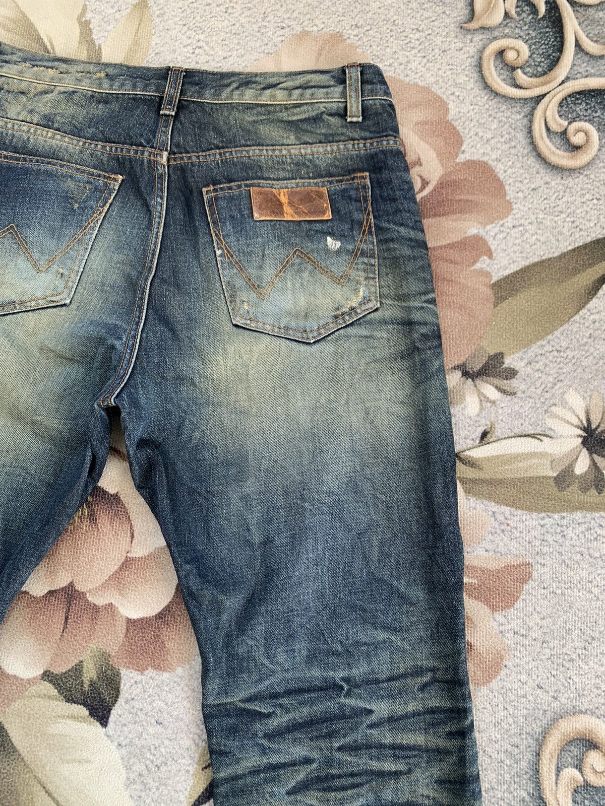 Wrangler Wrangler Blue Bell Distress Denim Pant Size US 33 - 11 Thumbnail