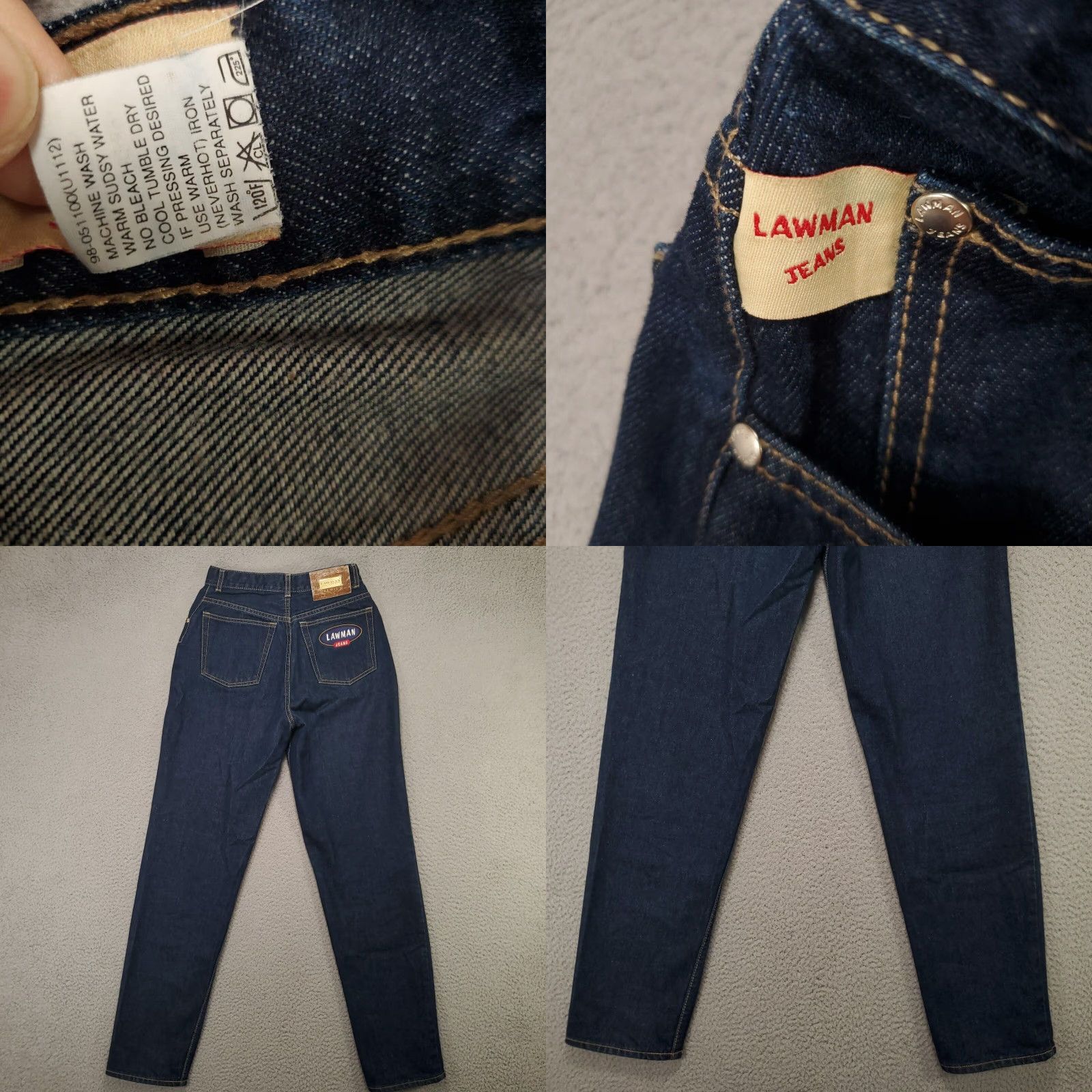 Vintage VINTAGE Lawman Jeans Womens Juniors 7 High Waisted Mom Denim Blue 90s Western Classic Size 28" / US 6 / IT 42 - 8 Thumbnail