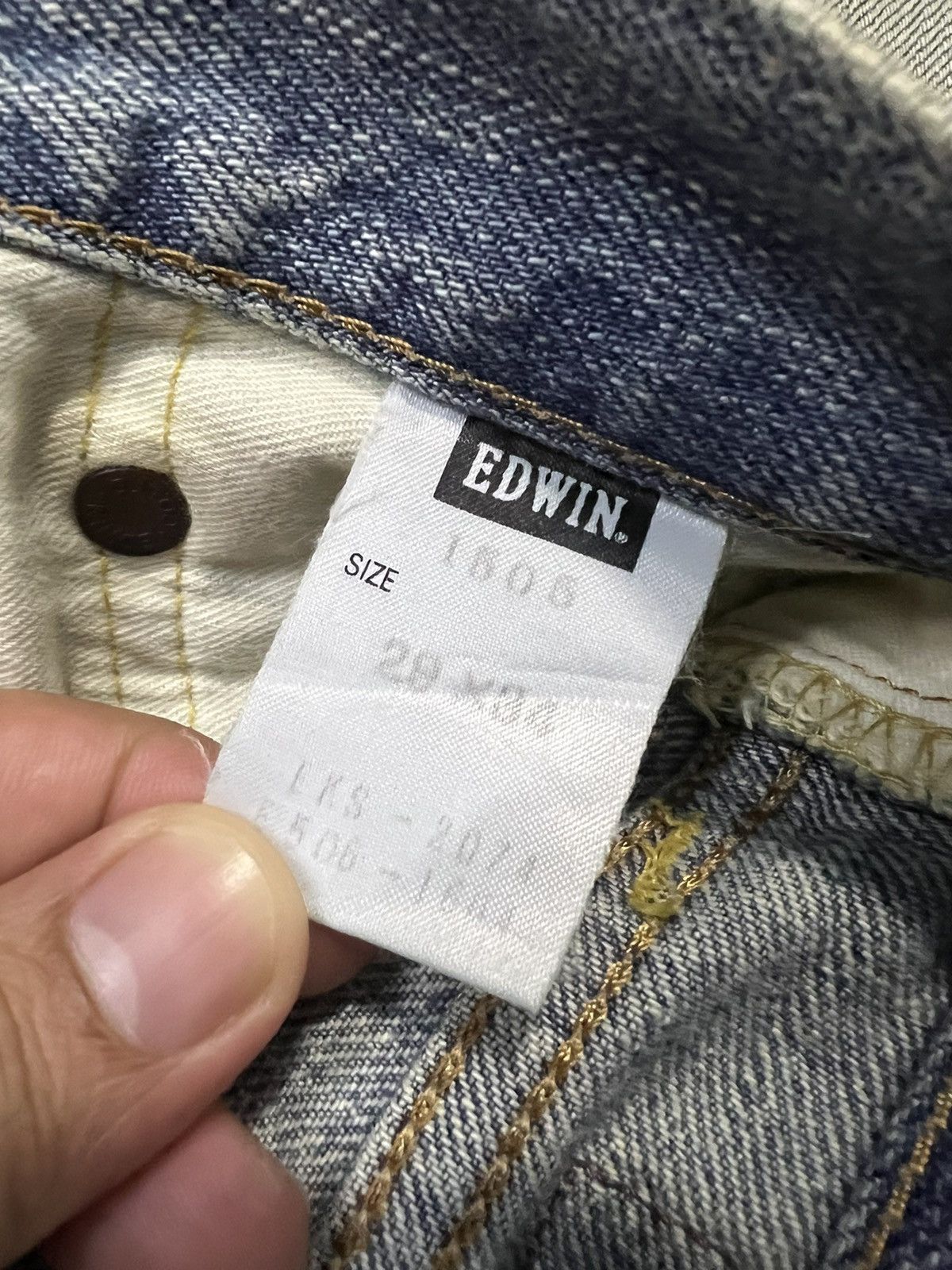 Edwin × Japanese Brand EDWIN 505z SELVEDGE LIGHT WASH ORANGE TAG DENIM Size US 29 - 18 Thumbnail