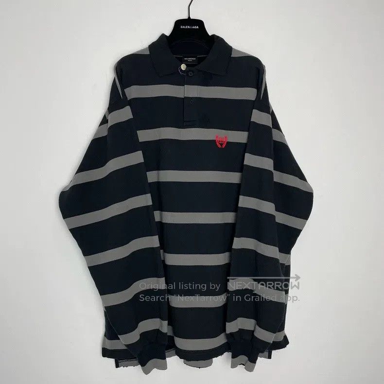 Balenciaga Balenciaga Long Sleeve Extra Large Polo Shirt Size US M / EU 48-50 / 2 - 1 Thumbnail