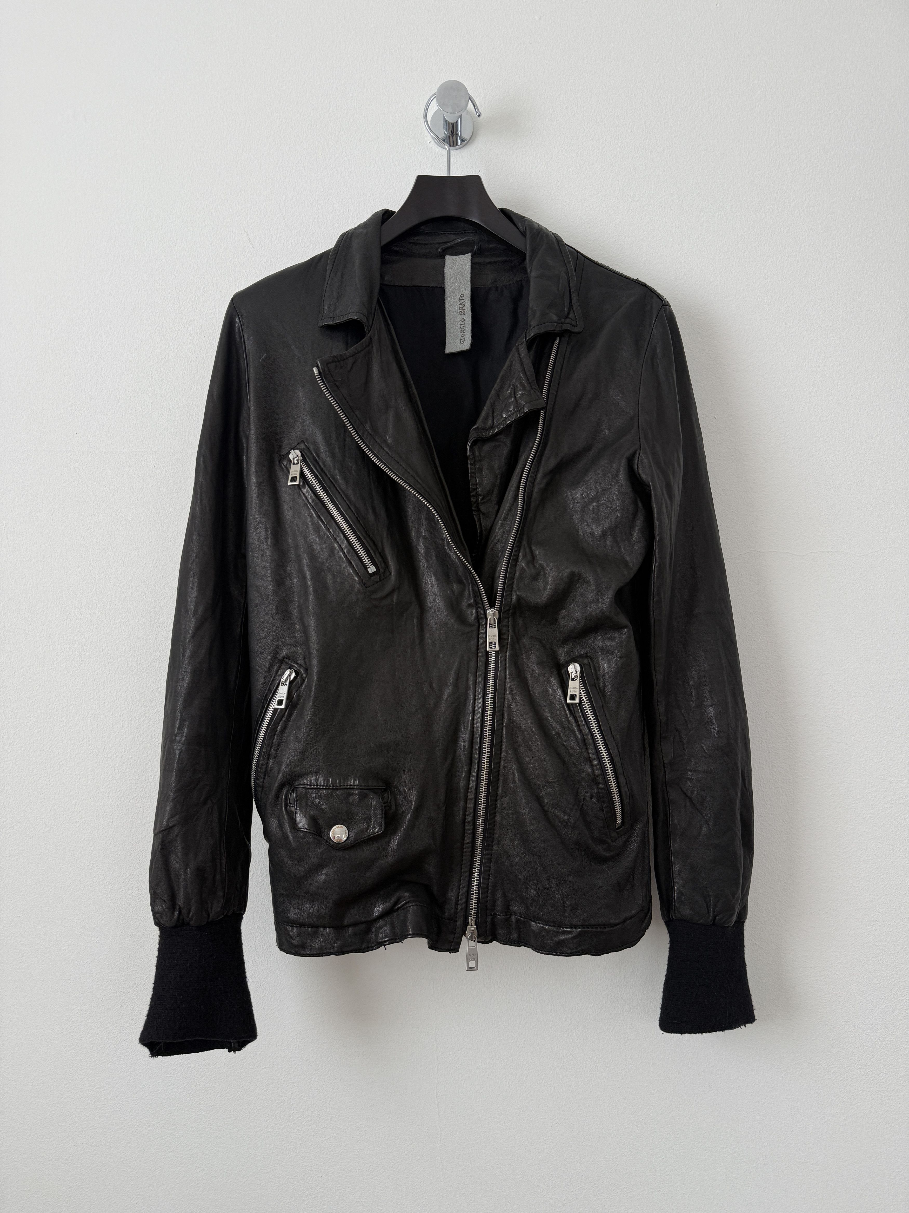 Giorgio Brato Leather Zipper Moto Jacket Size M / US 6-8 / IT 42-44 - 1 Thumbnail