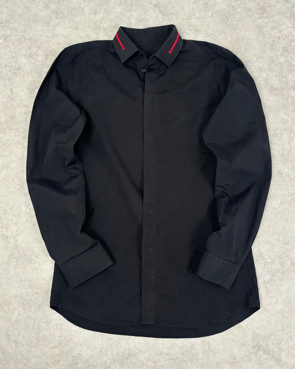 Givenchy SS2015 Givenchy Black Mafia Red Stars Shirt by Riccardo Tisci Size US L / EU 52-54 / 3 - 1 Thumbnail