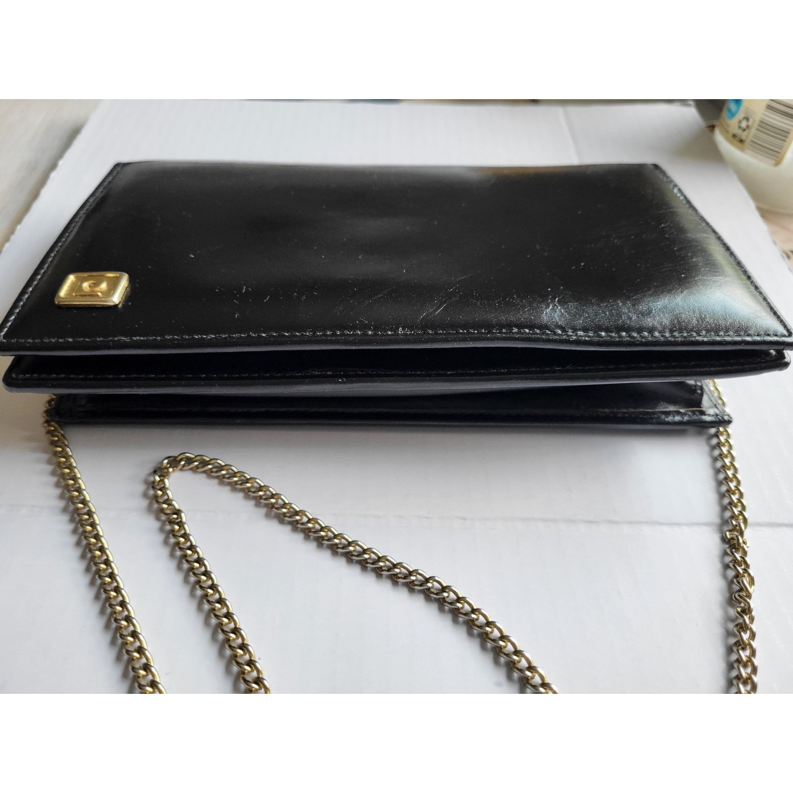 Pierre Cardin Vintage Pierre Cardin Clutch Shoulder Bag Black Leather 70s Size ONE SIZE - 12 Thumbnail