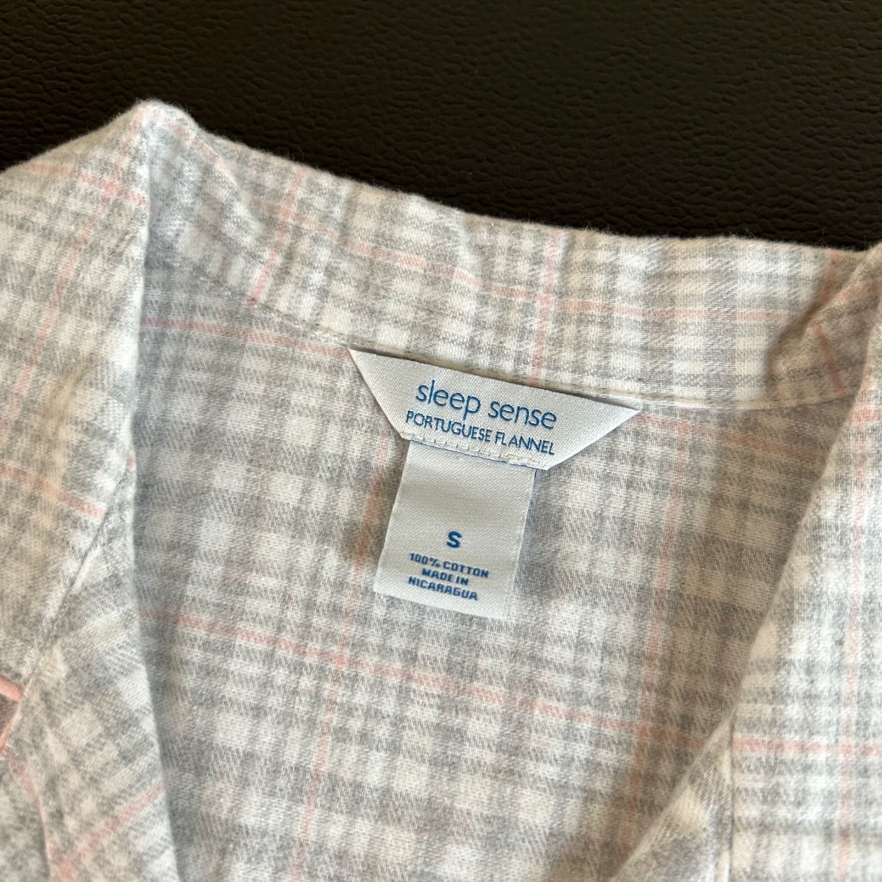 Vintage Sleep Sense Pajama Top Button Up Flannel Gray Plaid Womens Small NWT Size S / US 4 / IT 40 - 3 Thumbnail