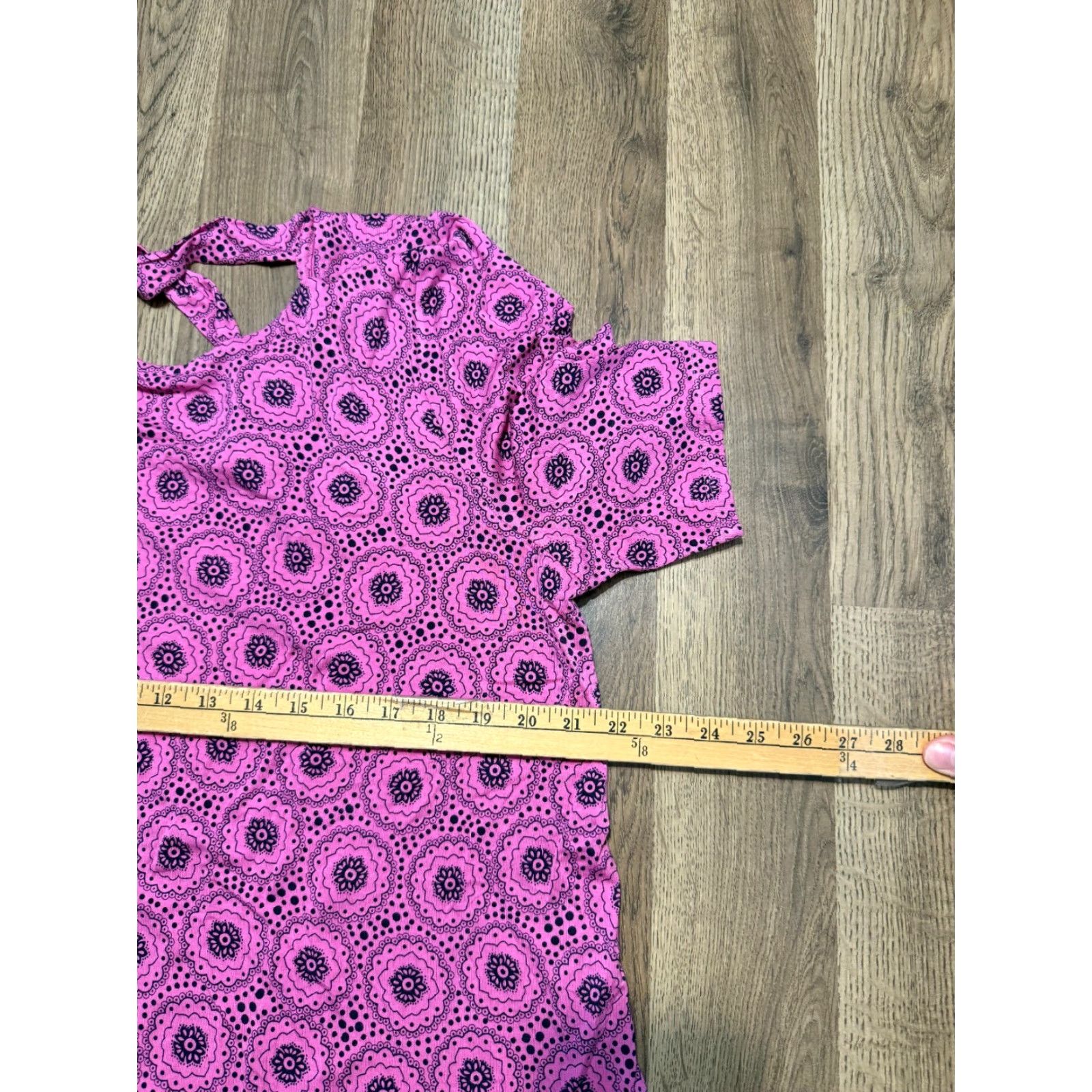 Vintage Lane Bryant Shirt Women's Plus Size 14/16 Black Pink Printed Short Sleeve Shirt Size XL / US 12-14 / IT 48-50 - 6 Thumbnail