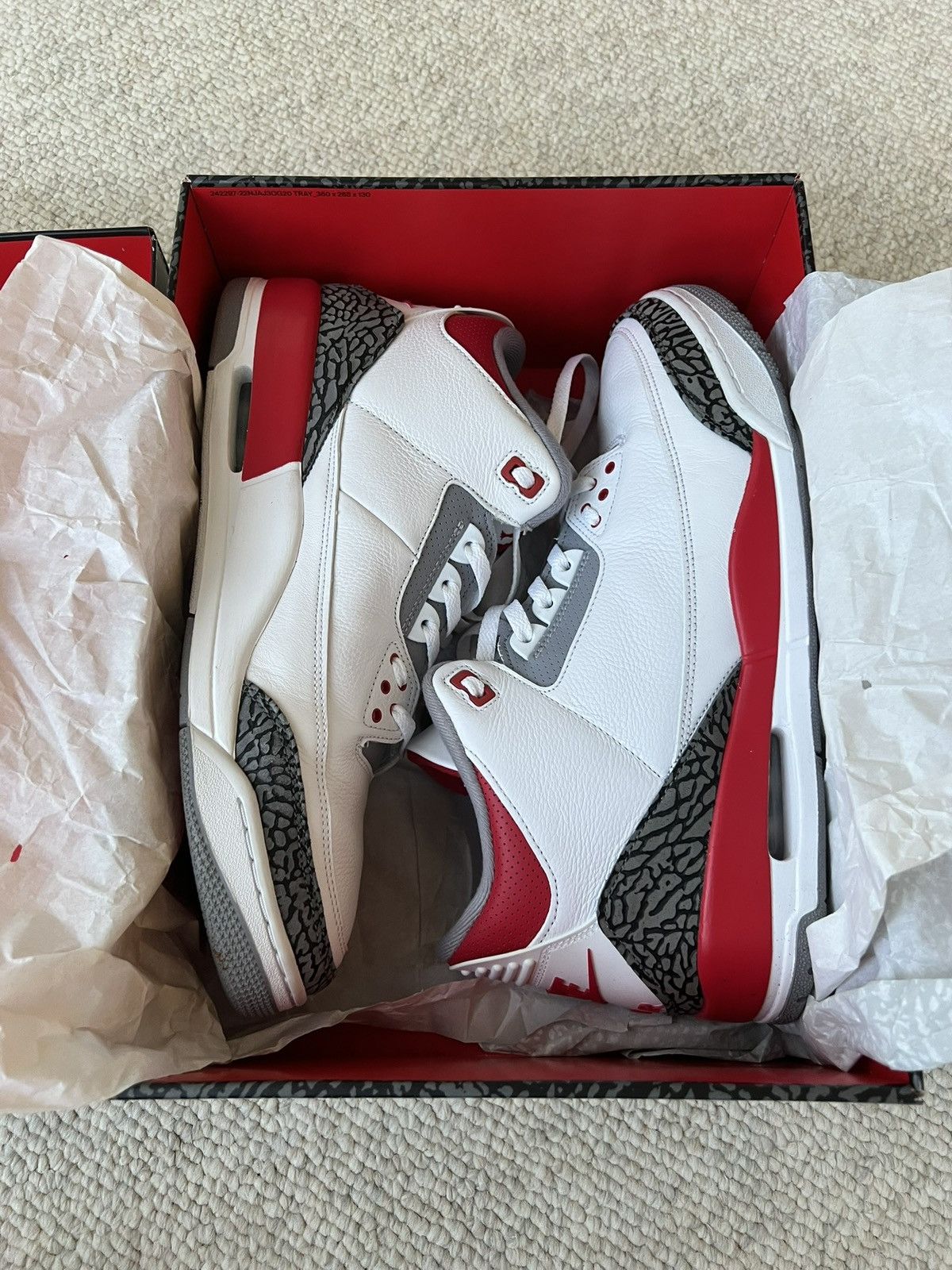 Nike Air Jordan 3 Retro OG Fire Red 2022 White Size US 15 / EU 48 - 1 Thumbnail