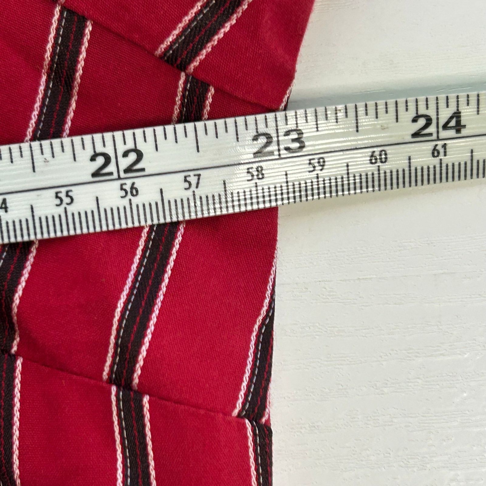 Worthington Worthington Red Black Stripe Button Down Blouse 1X Size XXL / US 16-18 / IT 52-54 - 6 Thumbnail