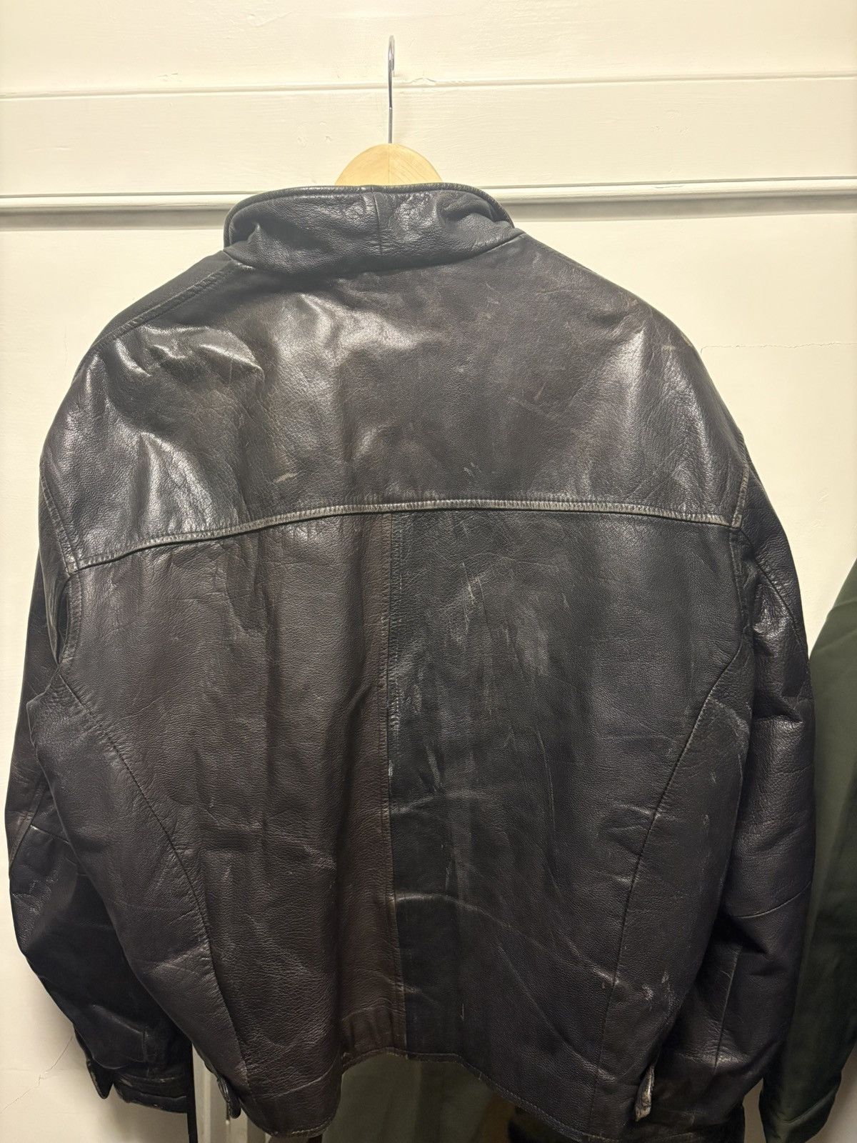 Genuine Leather 1980s True Vintage Black Calf Skin Leather Jacket Size US L / EU 52-54 / 3 - 5 Thumbnail