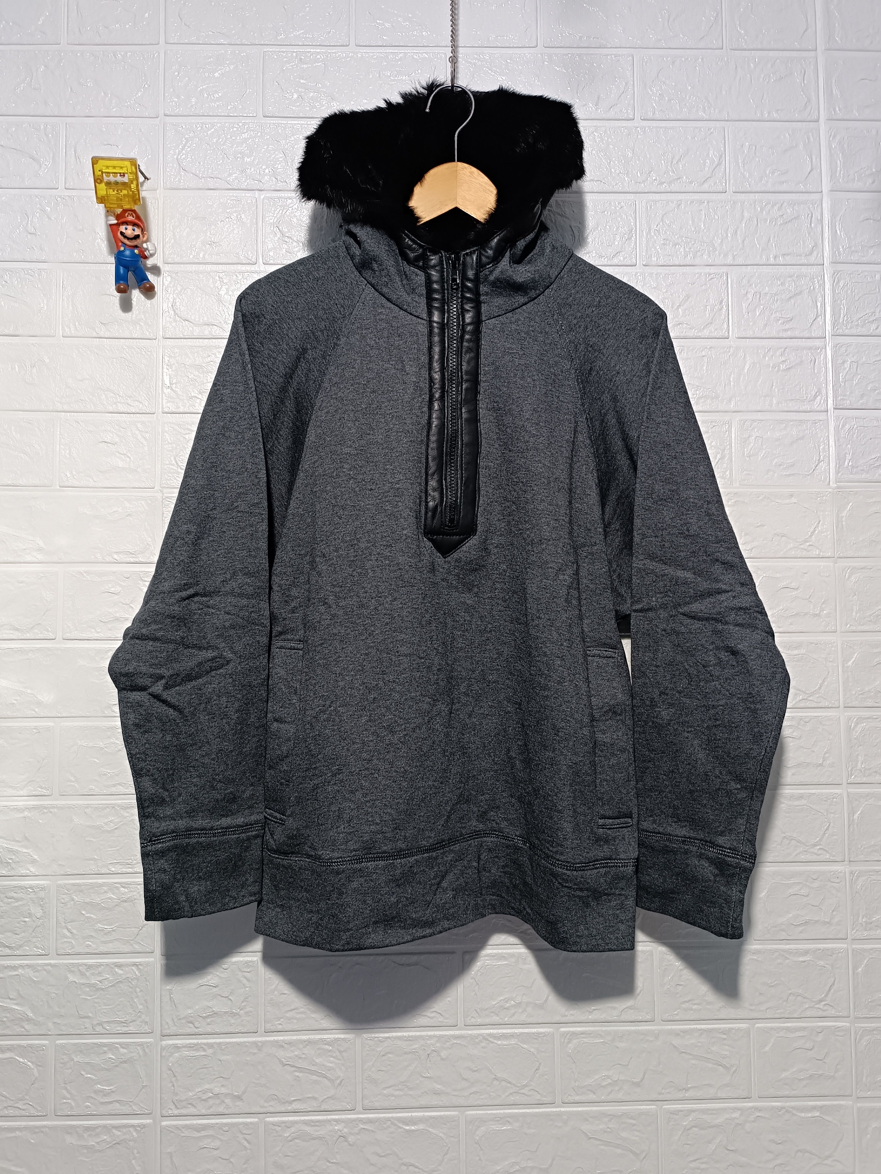 Vintage Fur Hoodie Sweater Jacket