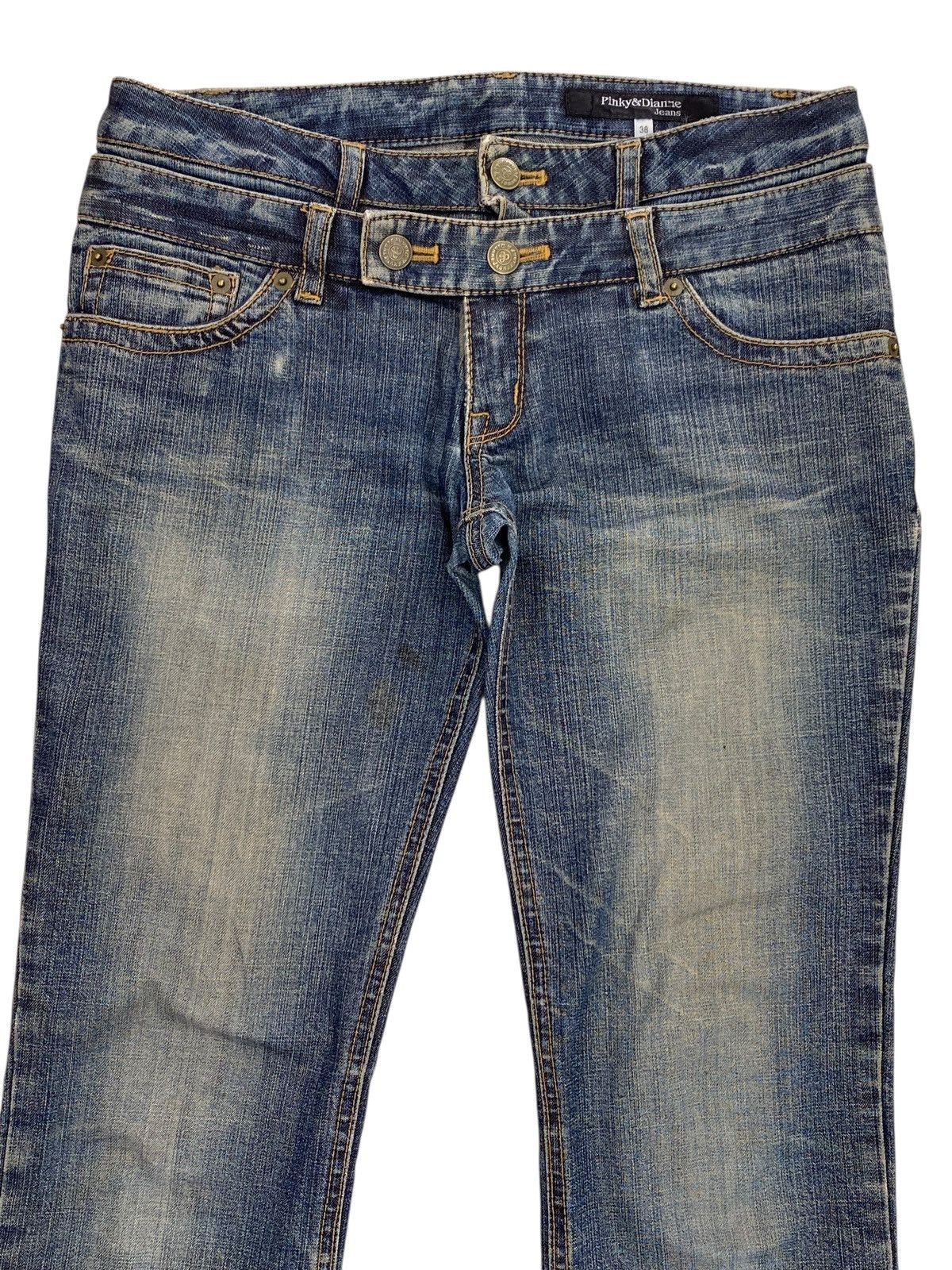 Other Japanese Brand Double Waist Style Faded Jeans Size US 32 / EU 48 - 2 Thumbnail
