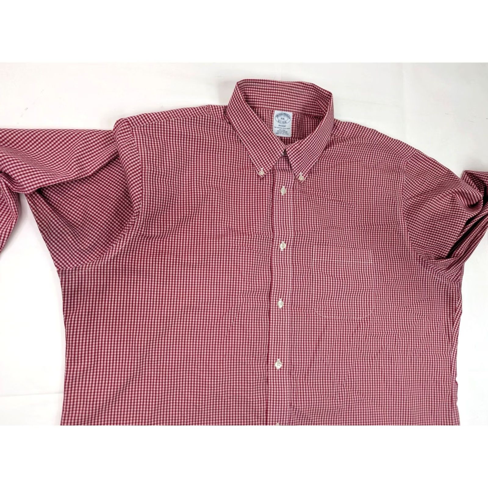 Brooks Brothers Brooks Brothers Regent Fit Button-Down Shirt Men 2XL Red & White Gingham Check Polo Shirt Size US XXL / EU 58 / 5 - 5 Thumbnail