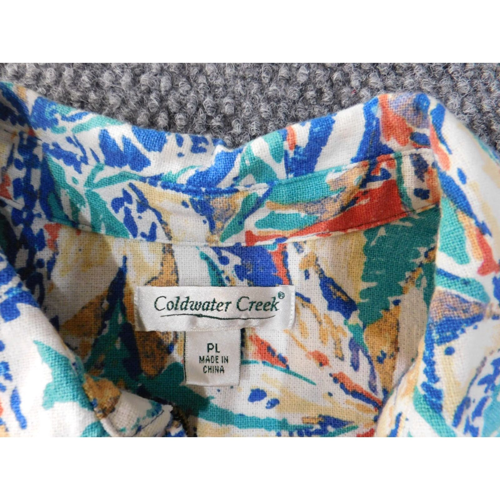 Coldwater Creek Coldwater Creek Jacket Woman Petite Large Blue Floral Zip Linen Rayon Embroidered Linen Lining Casual 2020s Womens Jacket Size L / US 10 / IT 46 - 5 Thumbnail