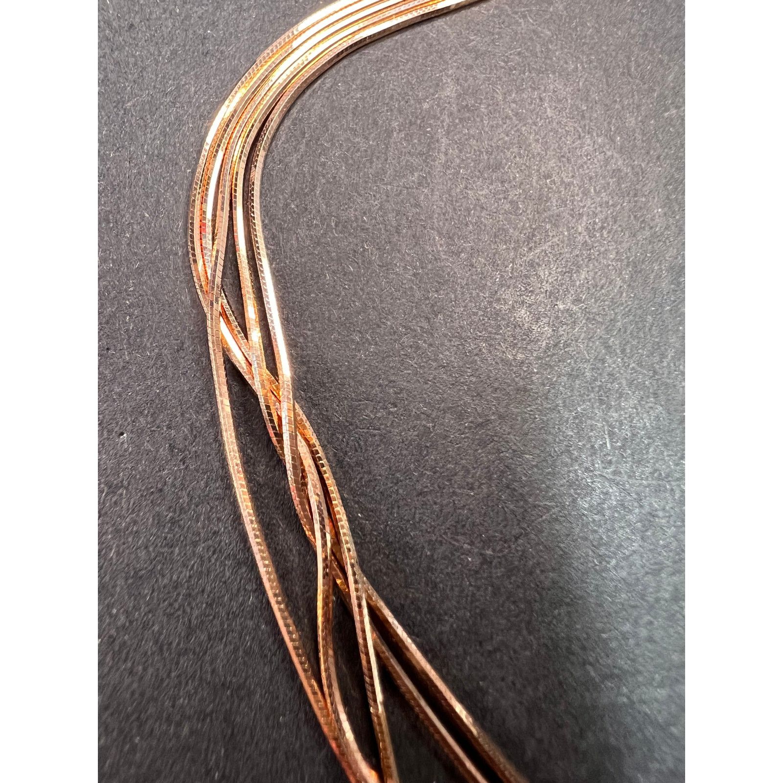 Other NEW Italian rose gold over 925 multi row chain necklace Size ONE SIZE - 9 Thumbnail