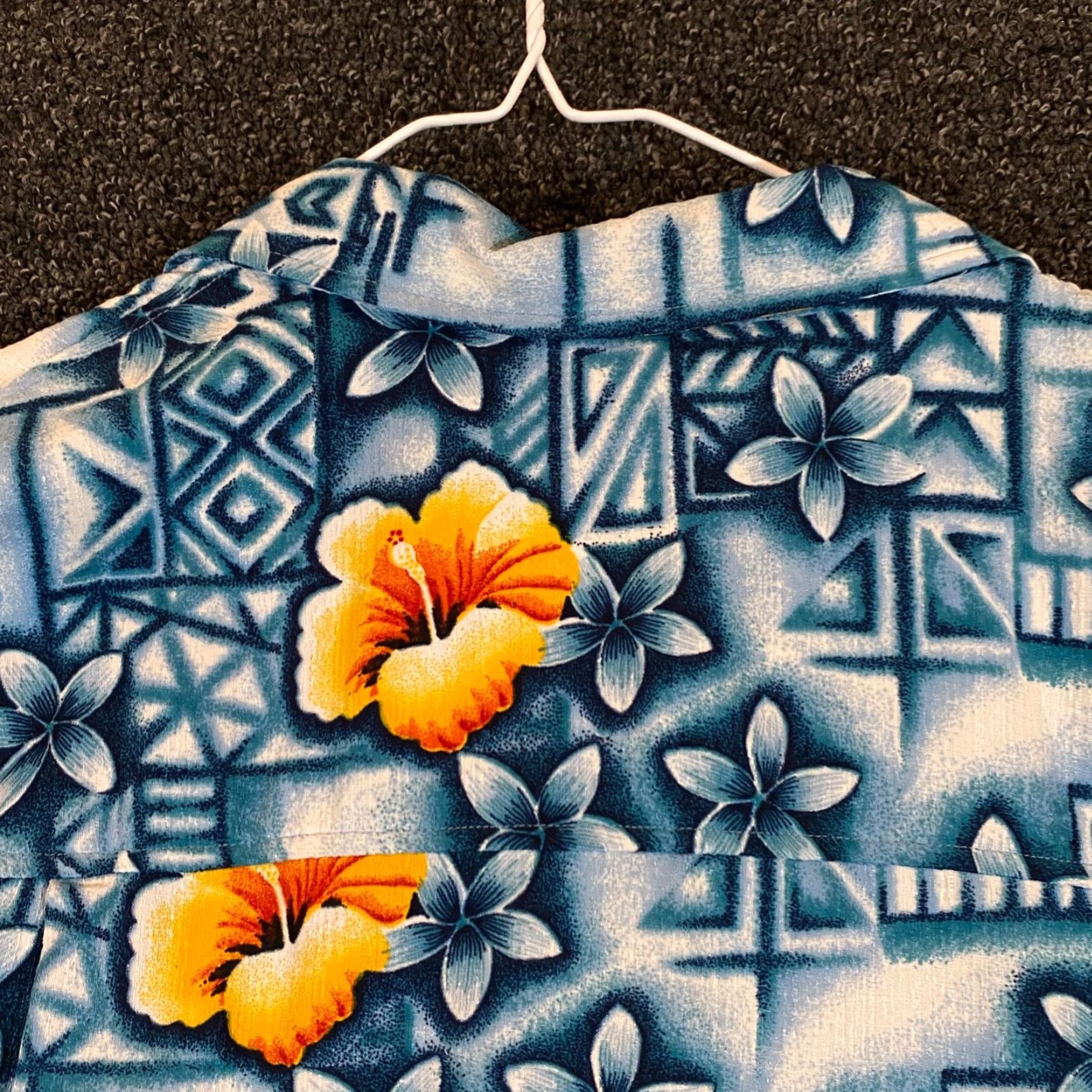 Vintage Good Vibes Shirt Mens XL Blue Floral Hawaiian Tropical Button Up S/S Size US XL / EU 56 / 4 - 7 Thumbnail