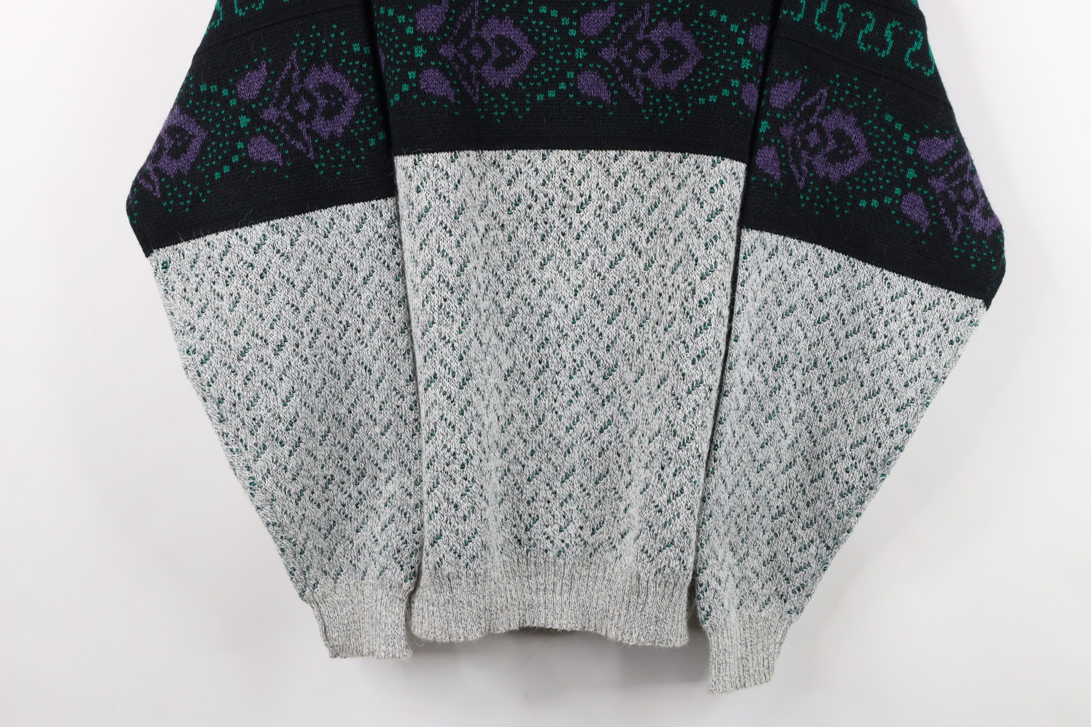 Vintage Vintage 90s Streetwear Wool Bled Knit Paisley Flower Sweater Size M / US 6-8 / IT 42-44 - 3 Thumbnail