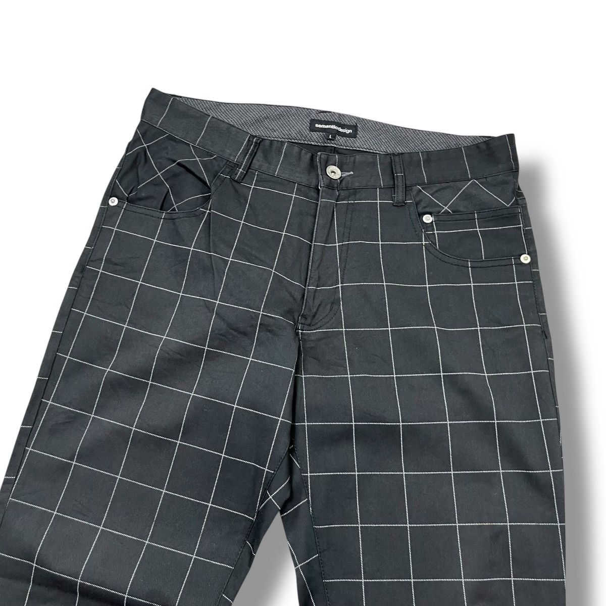 semanticdesign SemanticDesign Gridcheck Pants | Size L | Black Size US 32 / EU 48 - 2 Thumbnail