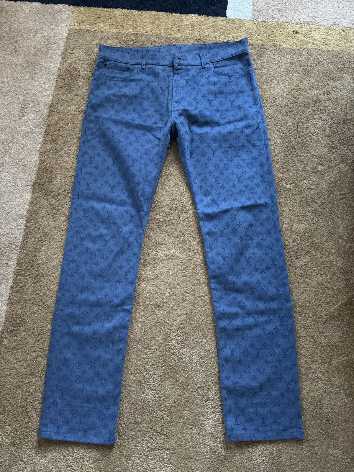 image of Louis Vuitton Virgil Abloh Monogram Japanese Denim Aw2020 in Blue, Men's (Size 36)