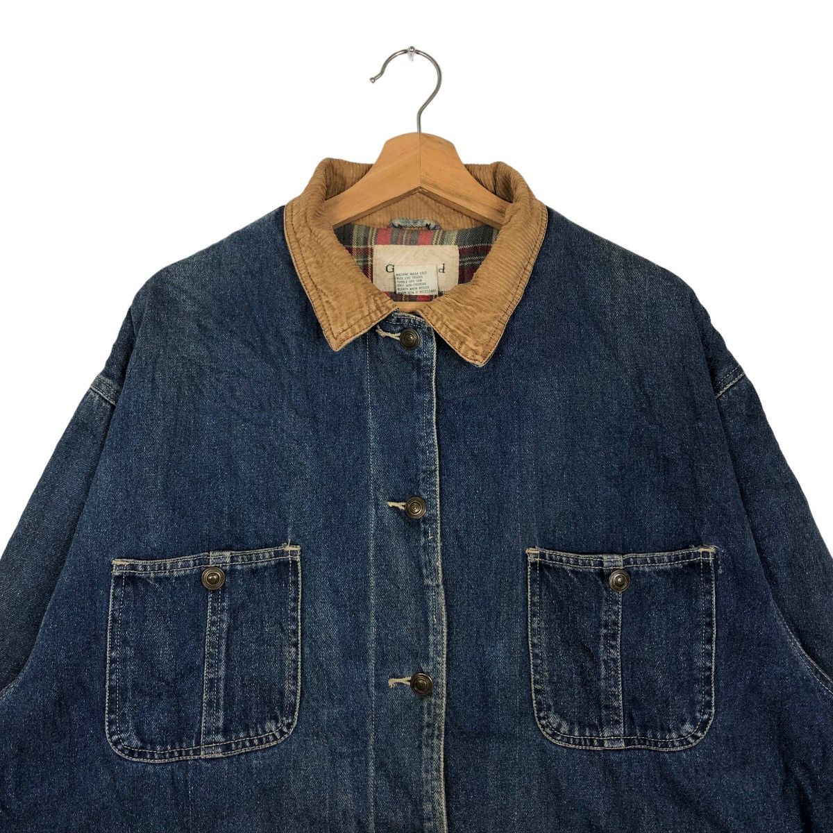 Japanese Brand 🔥Great Land Denim Chore Jacket Blanket Lining Tartan Design Size US L / EU 52-54 / 3 - 3 Thumbnail