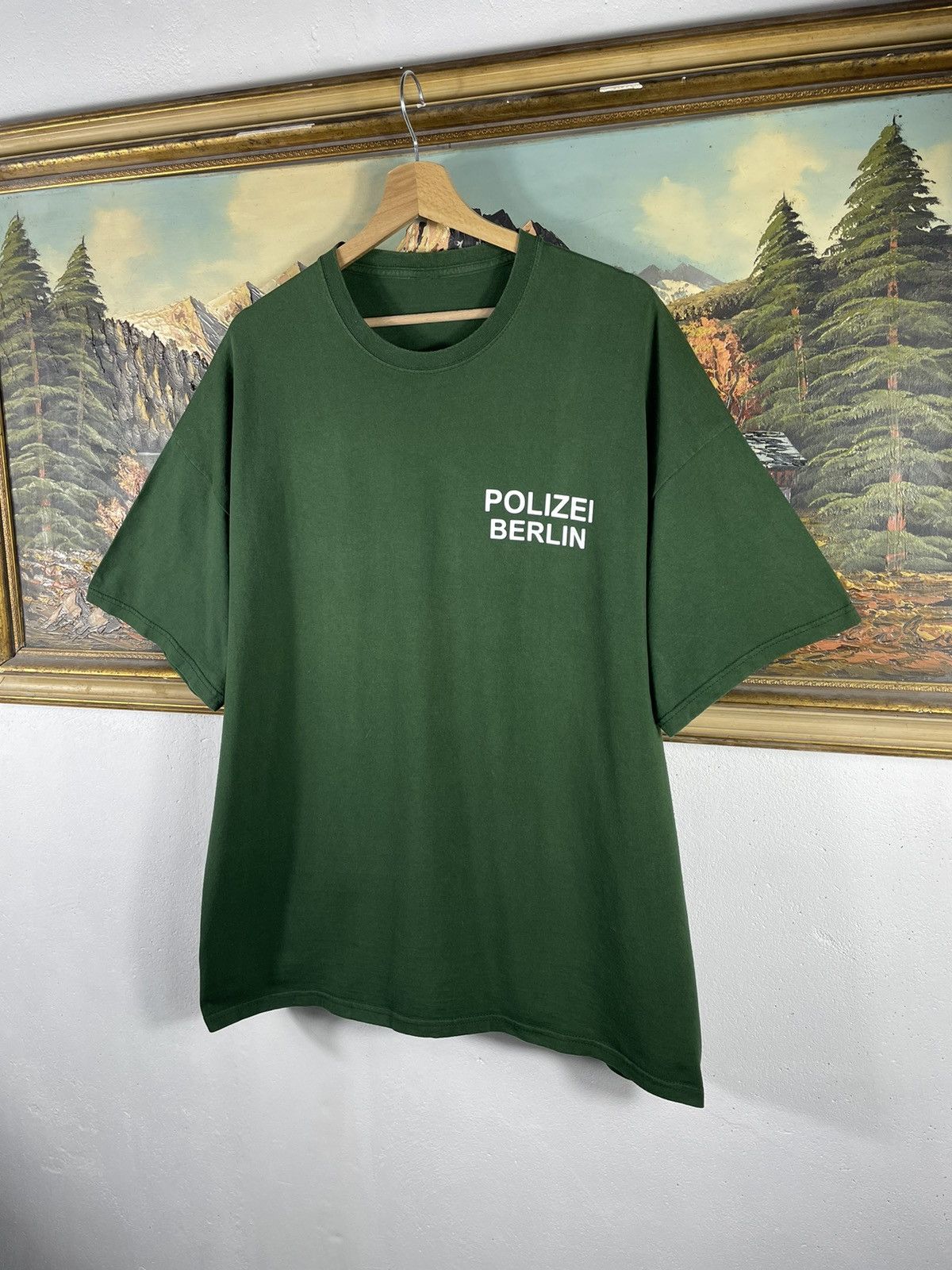 Vintage Polizei German Police Vintage Logo Green Tee Oversize Size US XXL / EU 58 / 5 - 5 Thumbnail