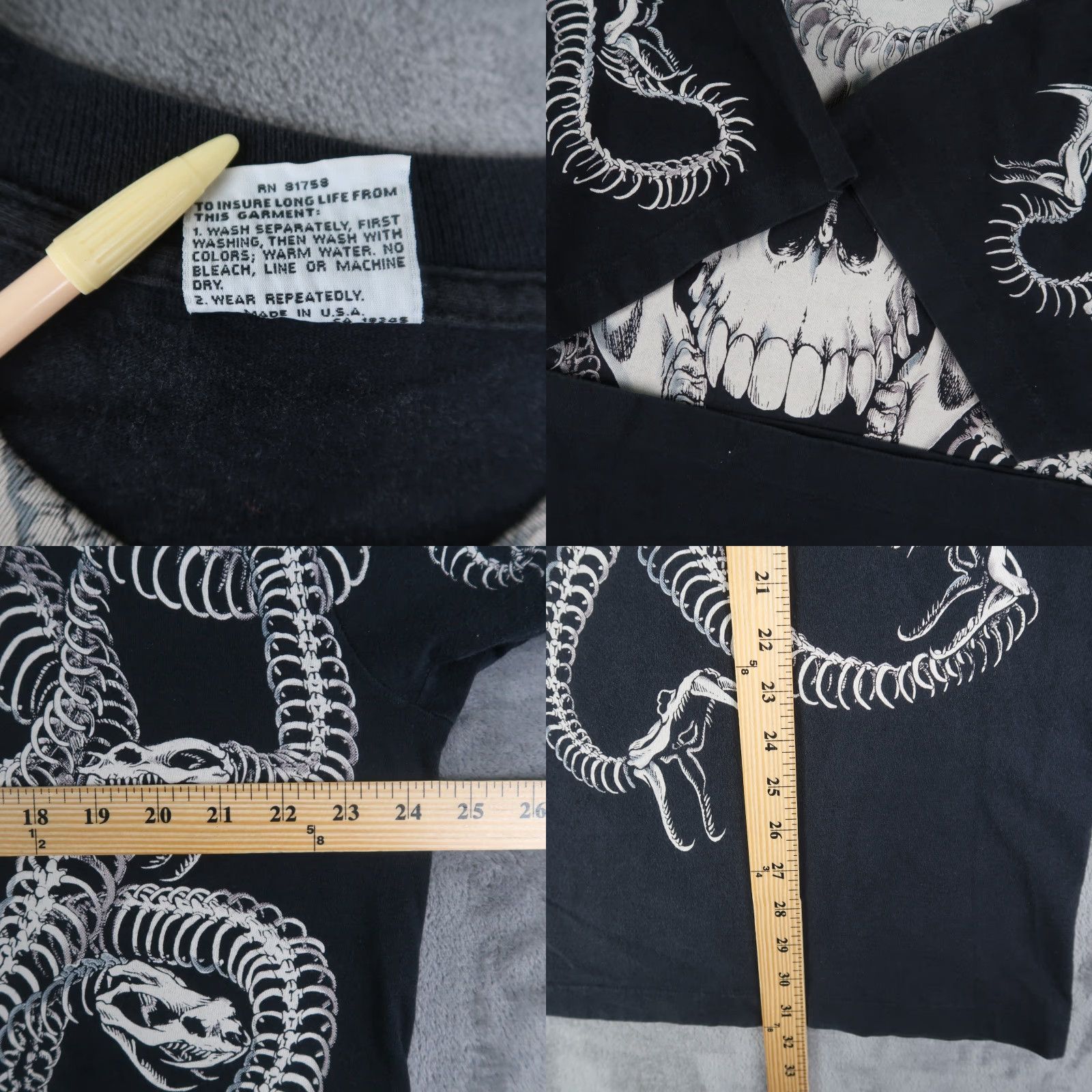 Liquid Blue VINTAGE Liquid Blue T-Shirt Men 2XL Black 90s Skull Snake Medusa Graphic 1993 Size US XXL / EU 58 / 5 - 8 Thumbnail