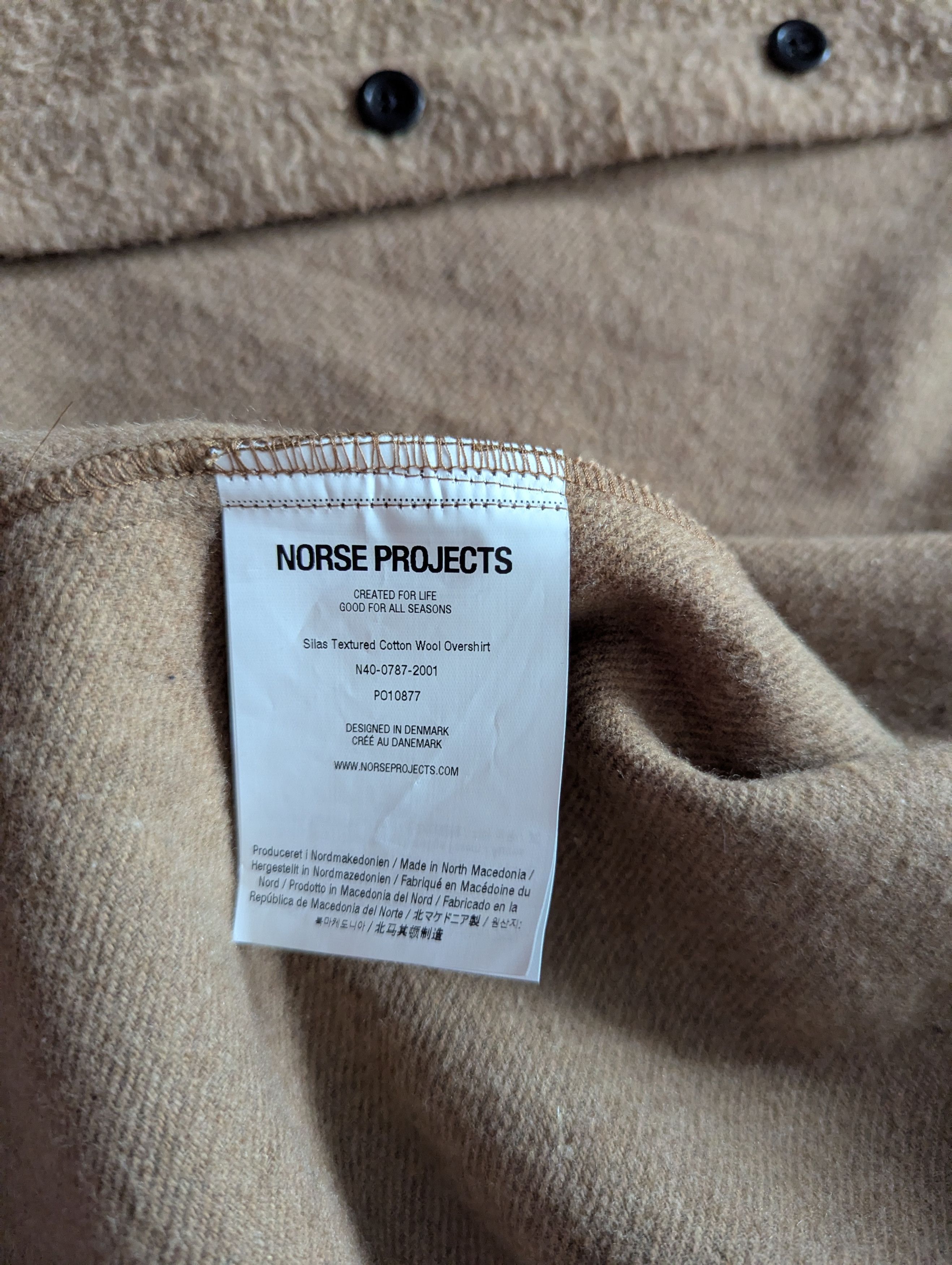 Norse Projects Norse Projects Silas Textured Cotton Wool Overshirt Camel Size US M / EU 48-50 / 2 - 5 Thumbnail