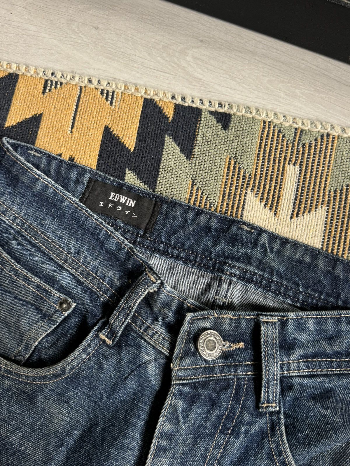 Edwin ❗️RARE❗️Edwin Cargo Denim Y2K Japan Style Jeans Size US 30 / EU 46 - 11 Thumbnail