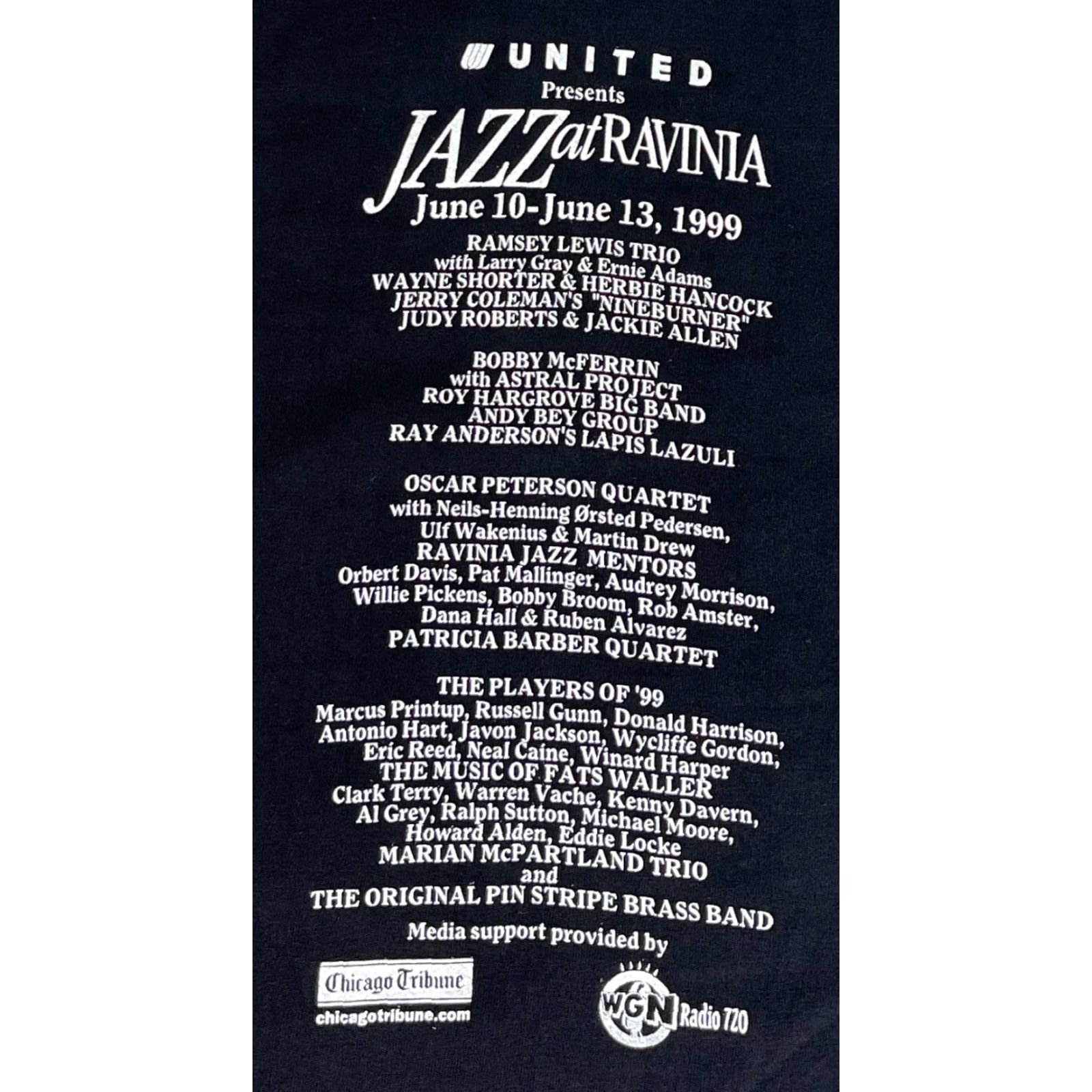 Hanes VINTAGE Jazz at Ravinia T-Shirt Mens XL Black Hanes Beefy-T 1999 90s Music Double-Sided Size US XL / EU 56 / 4 - 5 Thumbnail