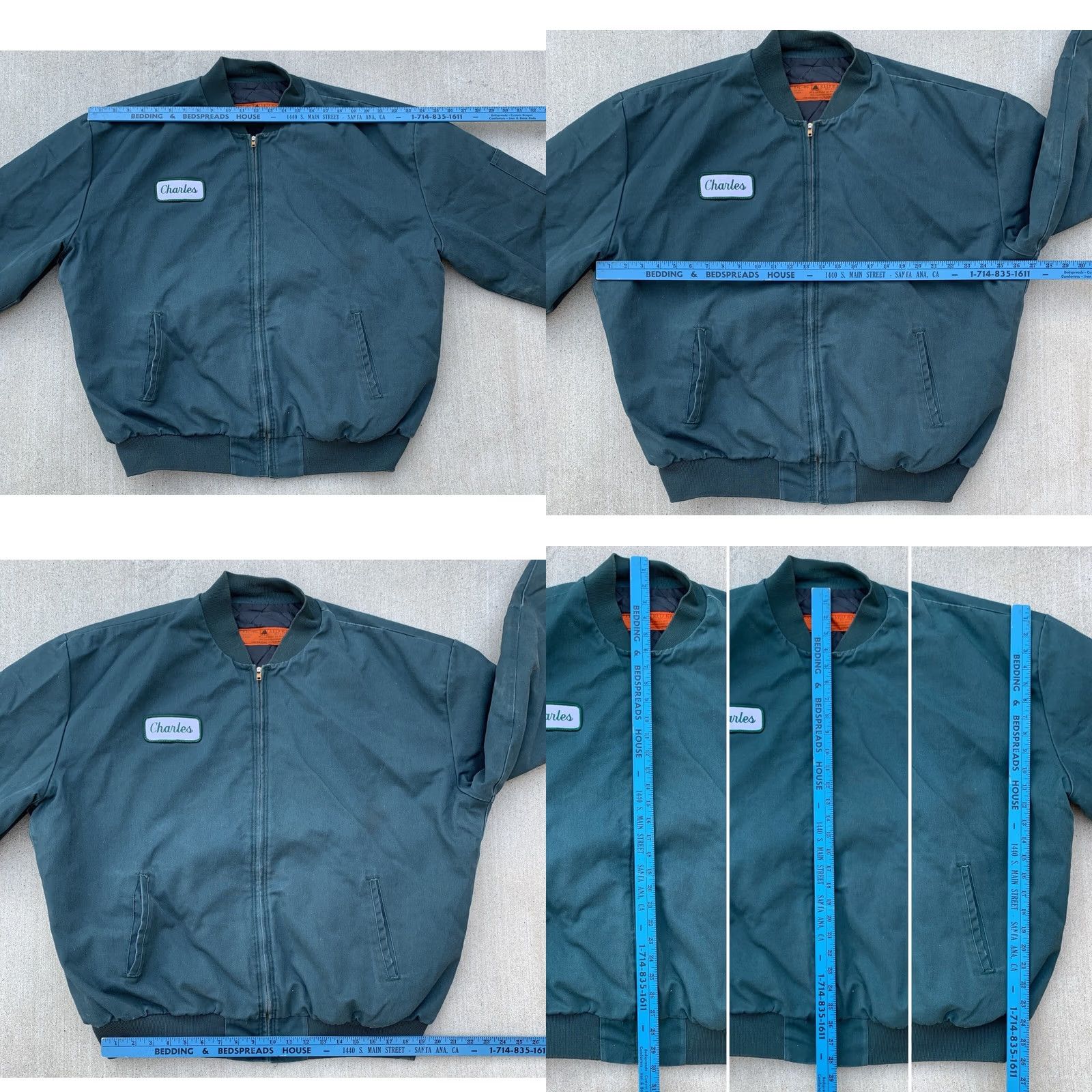 Red Kap VINTAGE Red Kap Work Jacket Worn Talon Zipper The Name Charles Green 2XL Reg Green Jacket Mens Bomber Full Zip Lined Pockets USA Made Size US XXL / EU 58 / 5 - 11 Thumbnail