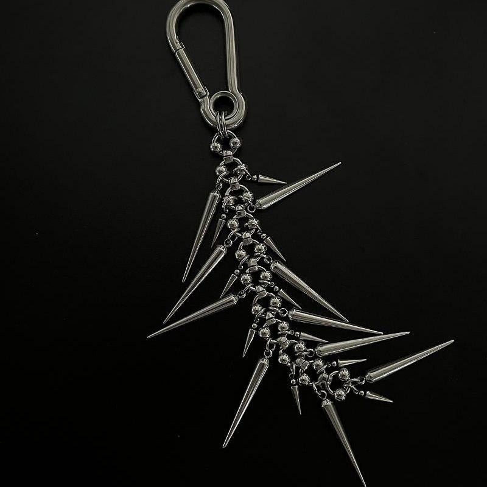 Jewelry Edgy Silver Spike Keychain Size ONE SIZE - 4 Thumbnail