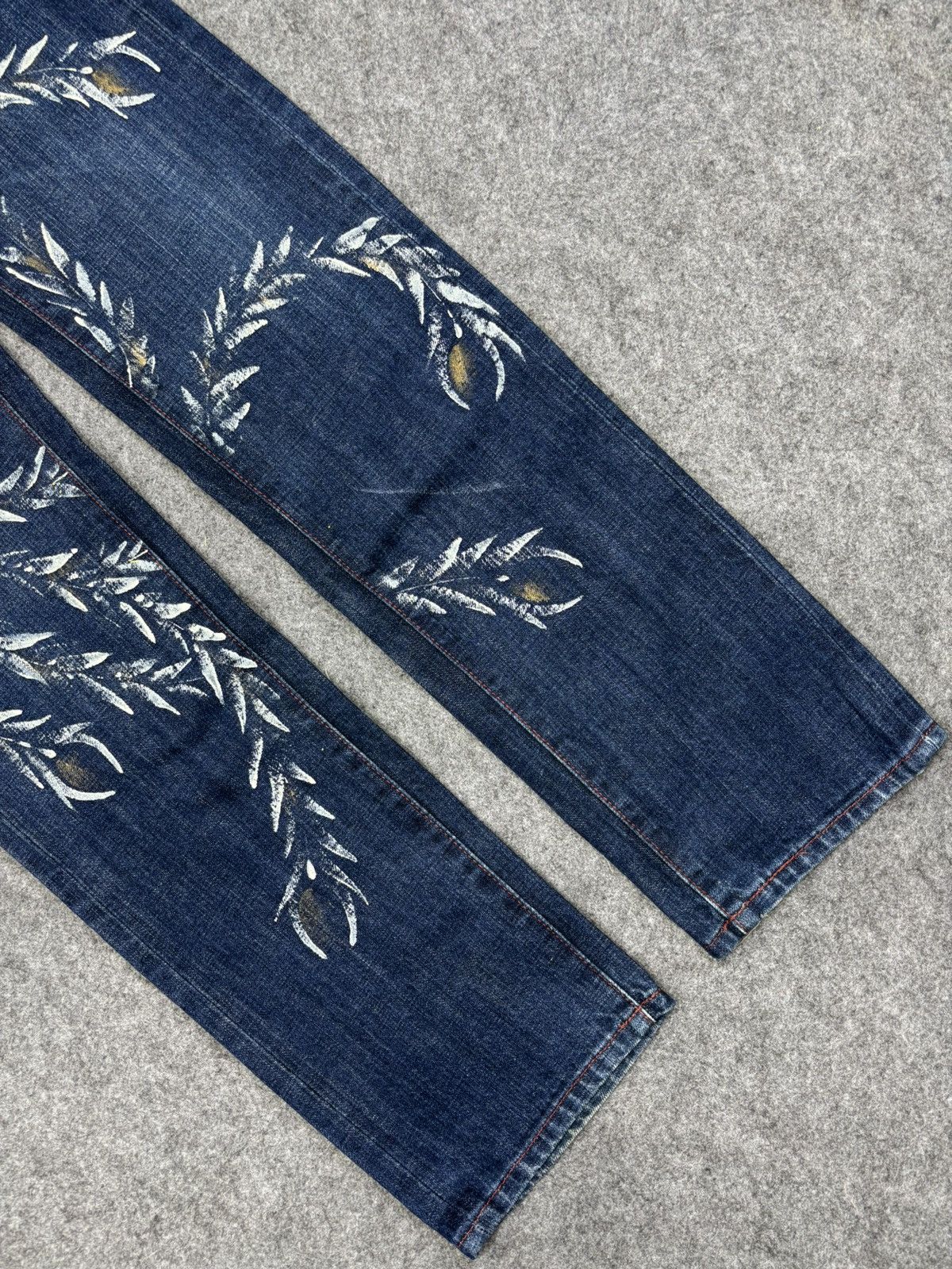 Japanese Brand 💥Artisanal💥Zen Clothing Flying Pheonix Mural Denim F706 Size US 27 - 11 Thumbnail