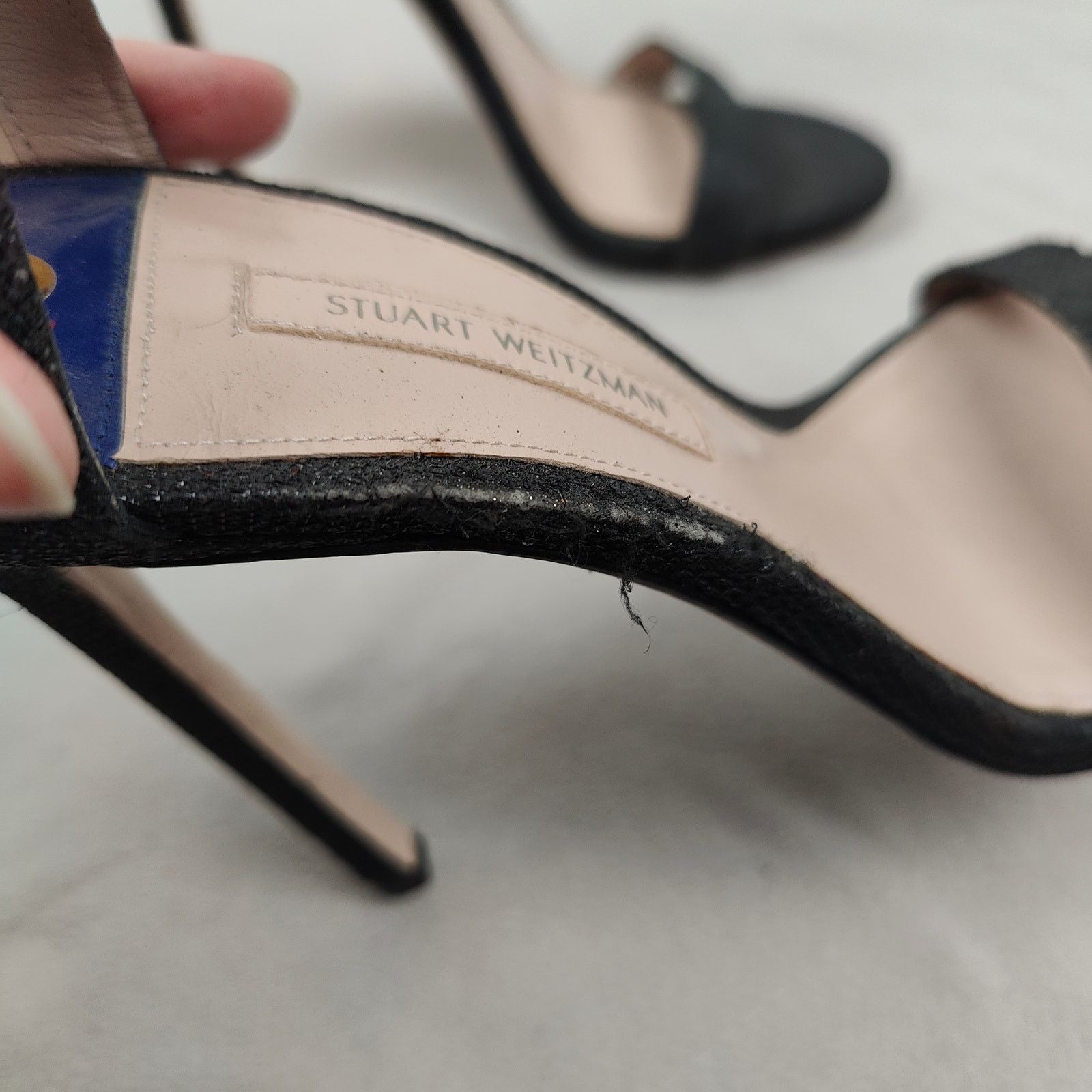 Stuart Weitzman Stuart Weitzman The Ruby Nudist Heels Womens 8 Black Glitter Size US 8 / IT 38 - 5 Thumbnail