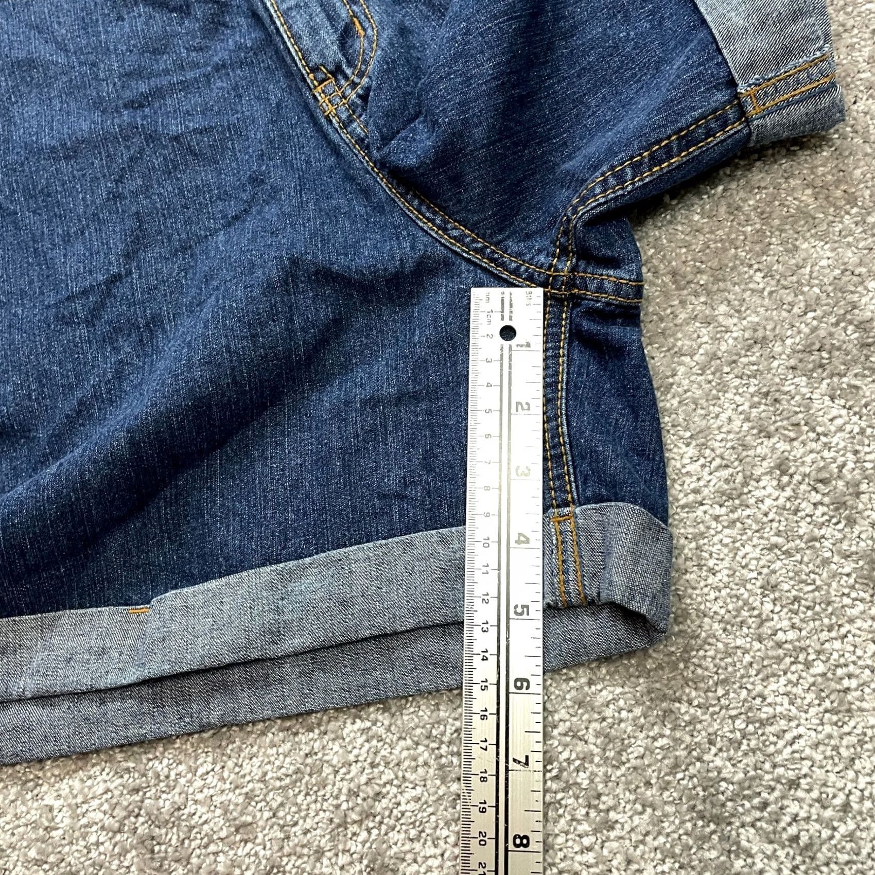 Route 66 Route 66 Bermuda Jean Shorts Womens 17 / 18 Blue Denim Dark Wash Rolled Leg NWT - Activewear Size 40" / US 18 - 2 Thumbnail