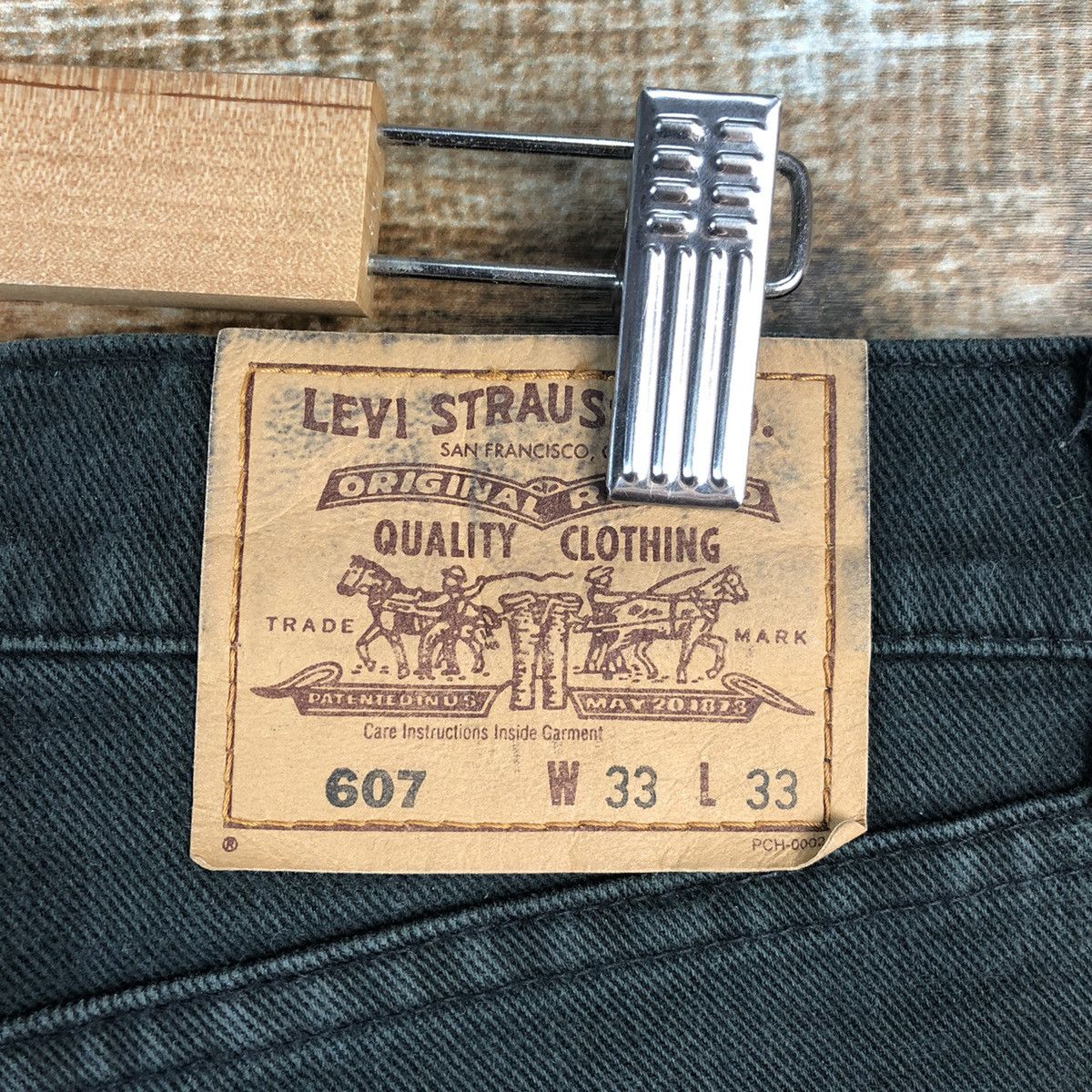 Levi's Levis 607 orange tag Black Denim jeans Pants #A2611 Size US 33 - 18 Thumbnail