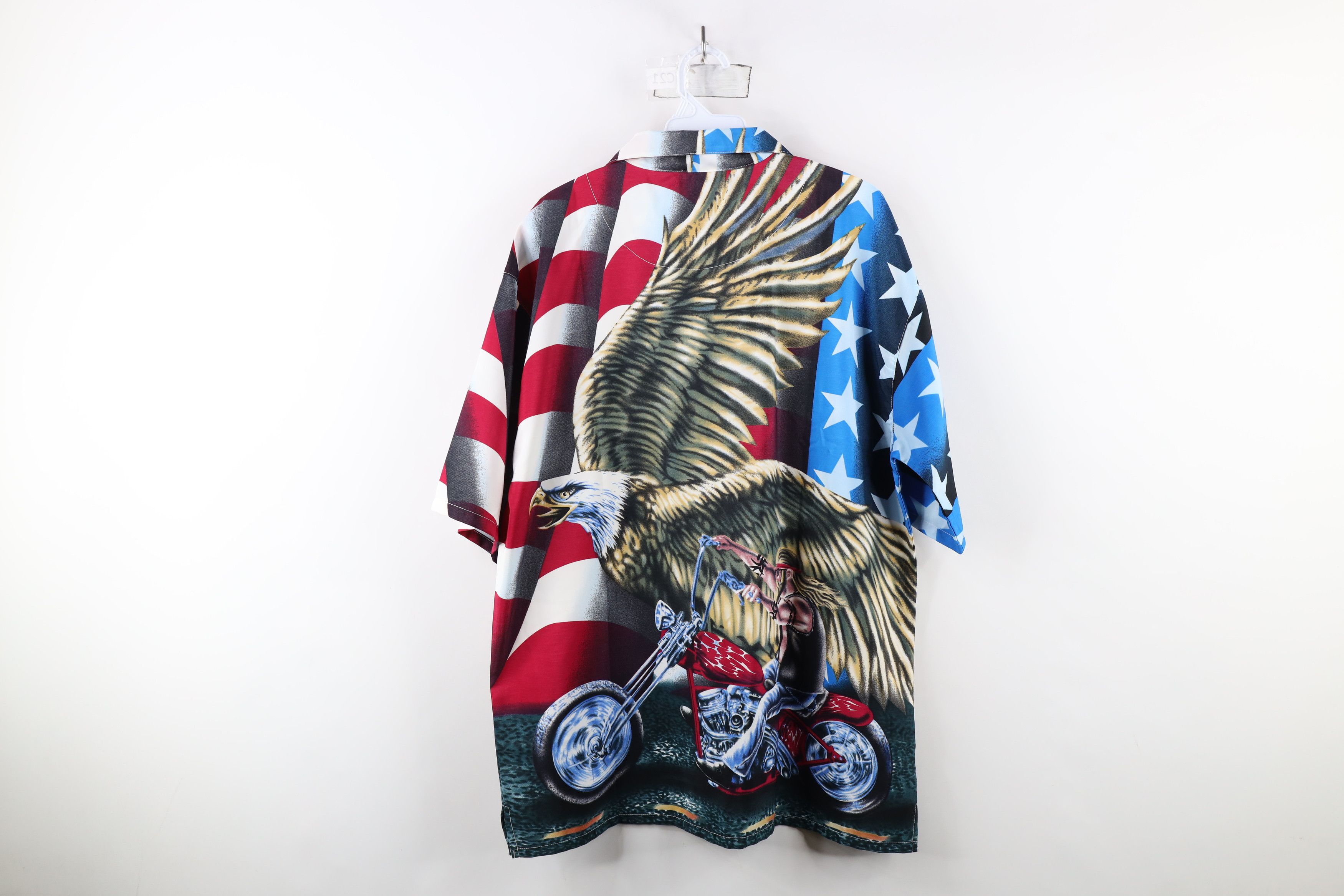 Vintage NOS Vintage 90s Streetwear Flag All Over Print Button Shirt Size US L / EU 52-54 / 3 - 10 Thumbnail